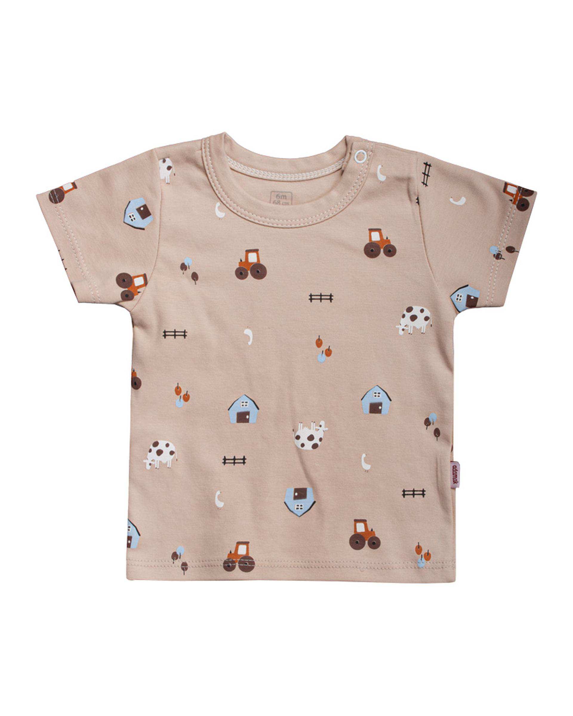 بلوز نوزادی آستین کوتاه آدمک Adamak مدل مزرعه کد 0324000