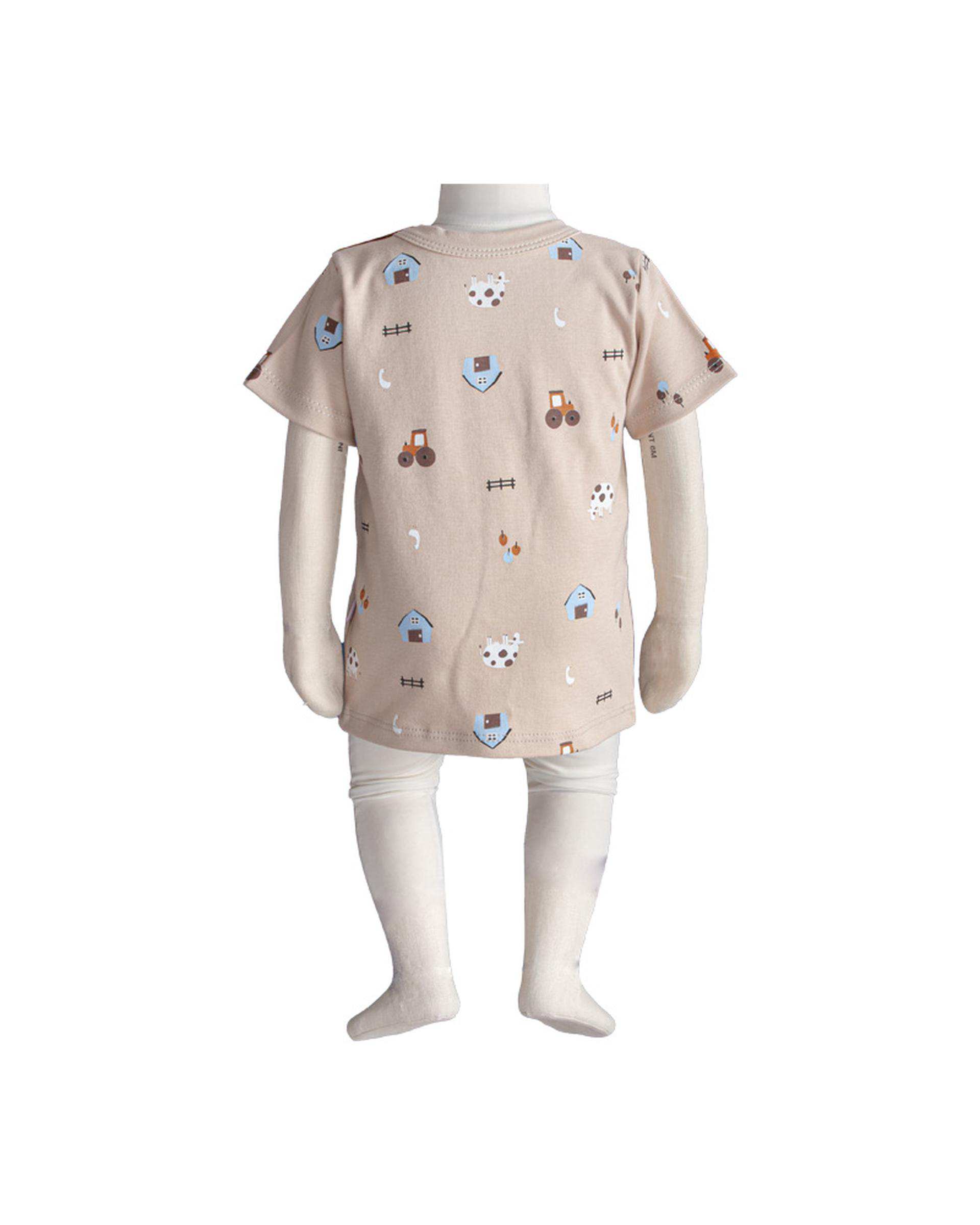 بلوز نوزادی آستین کوتاه آدمک Adamak مدل مزرعه کد 0324000