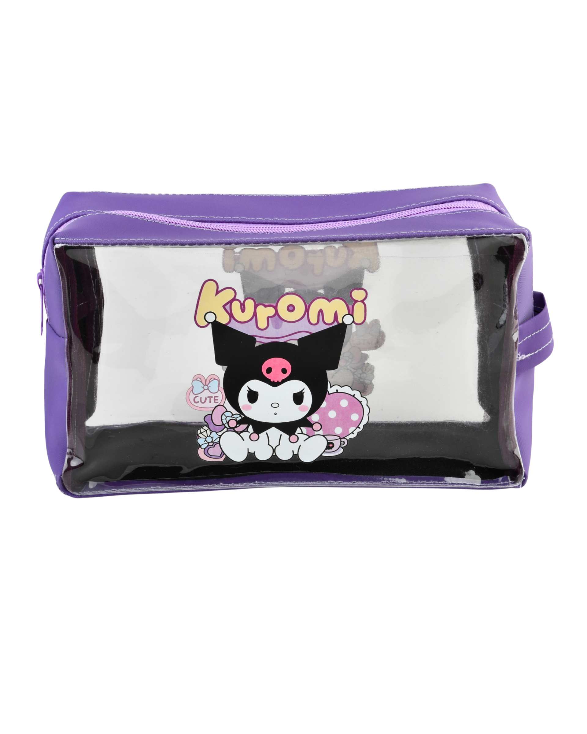 کیف لوازم آرایش بنفش مدل کرومی Kuromi