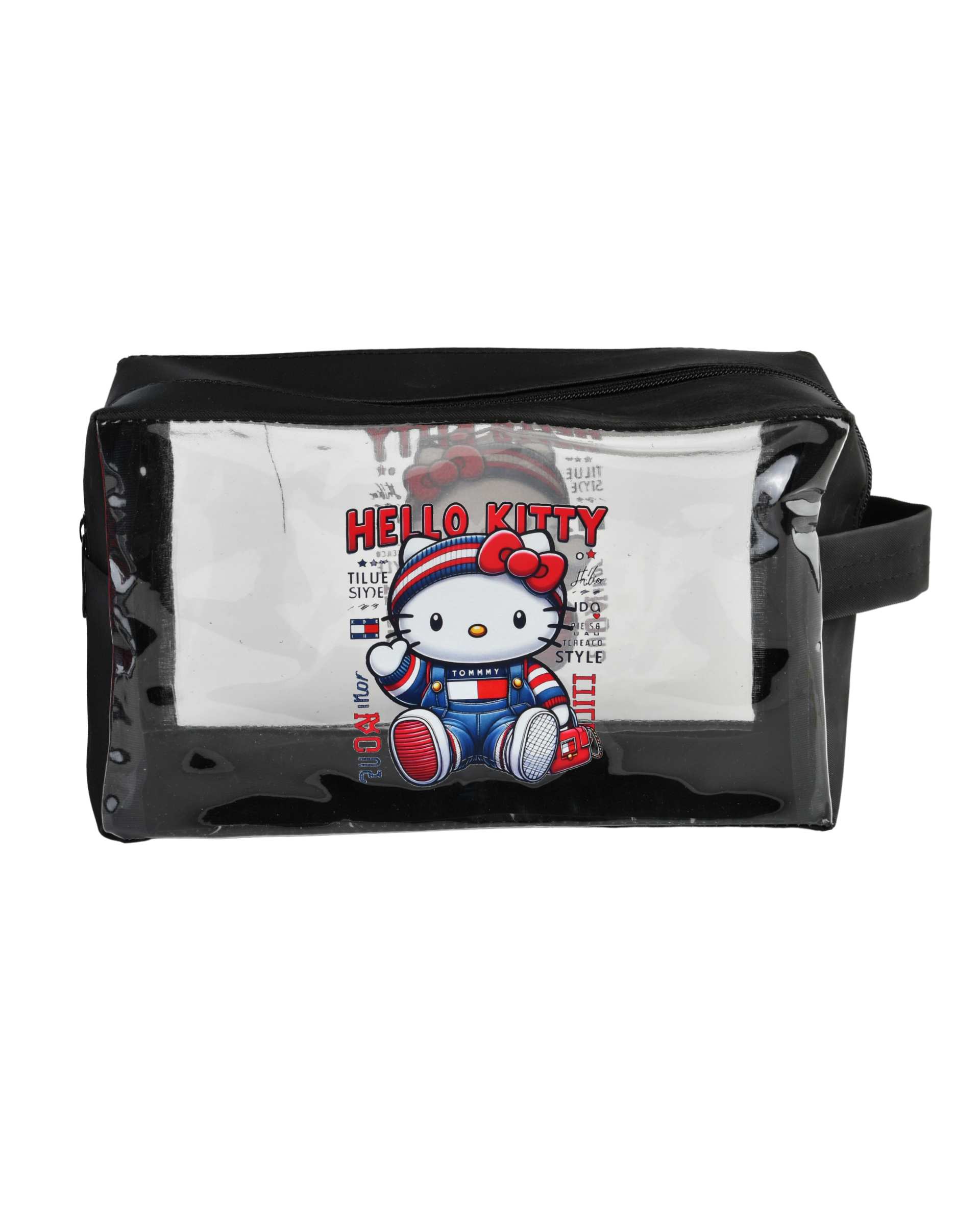کیف لوازم آرایش مشکی مدل هلو کیتی