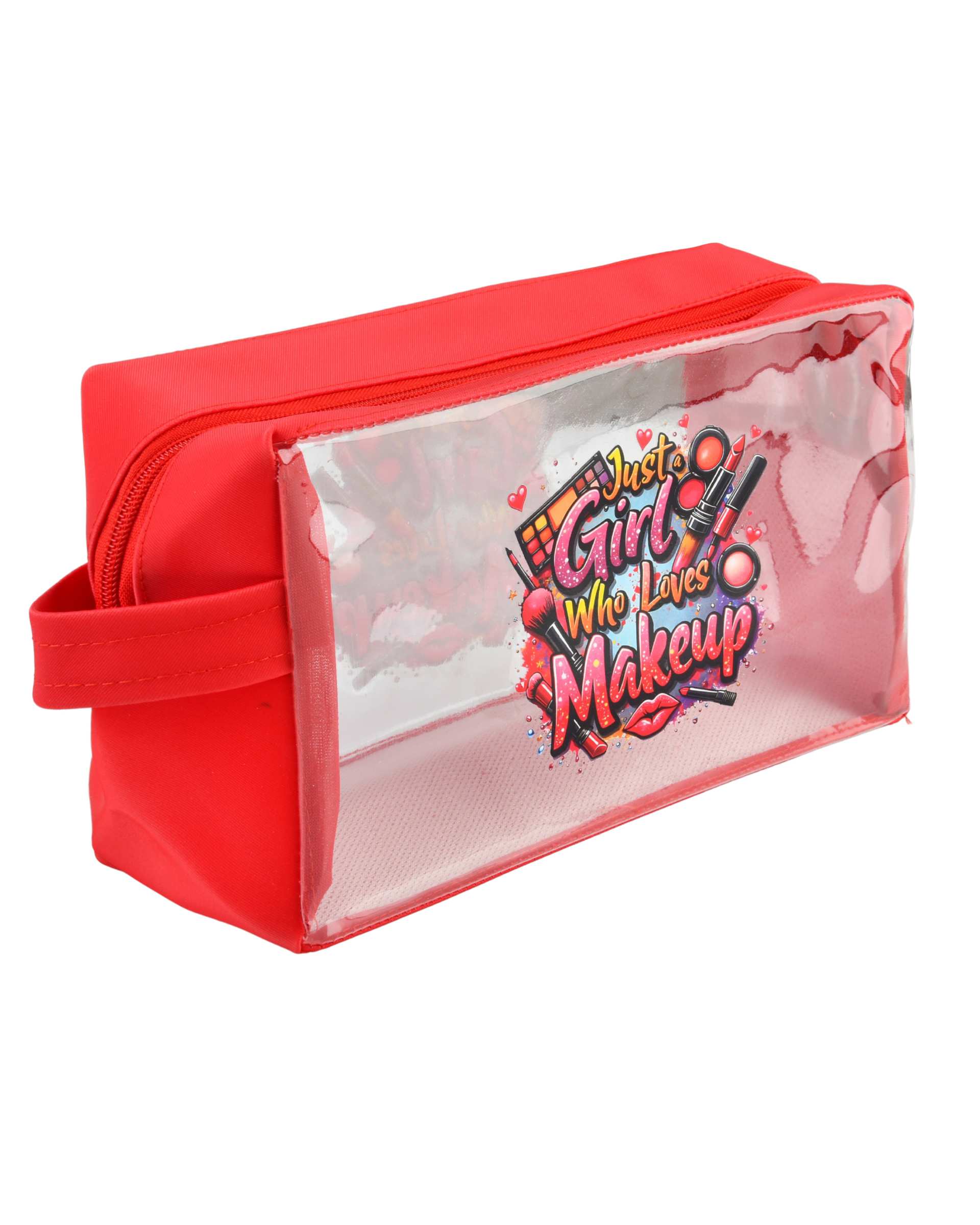 کیف لوازم آرایش قرمز مدل Girl Makeup