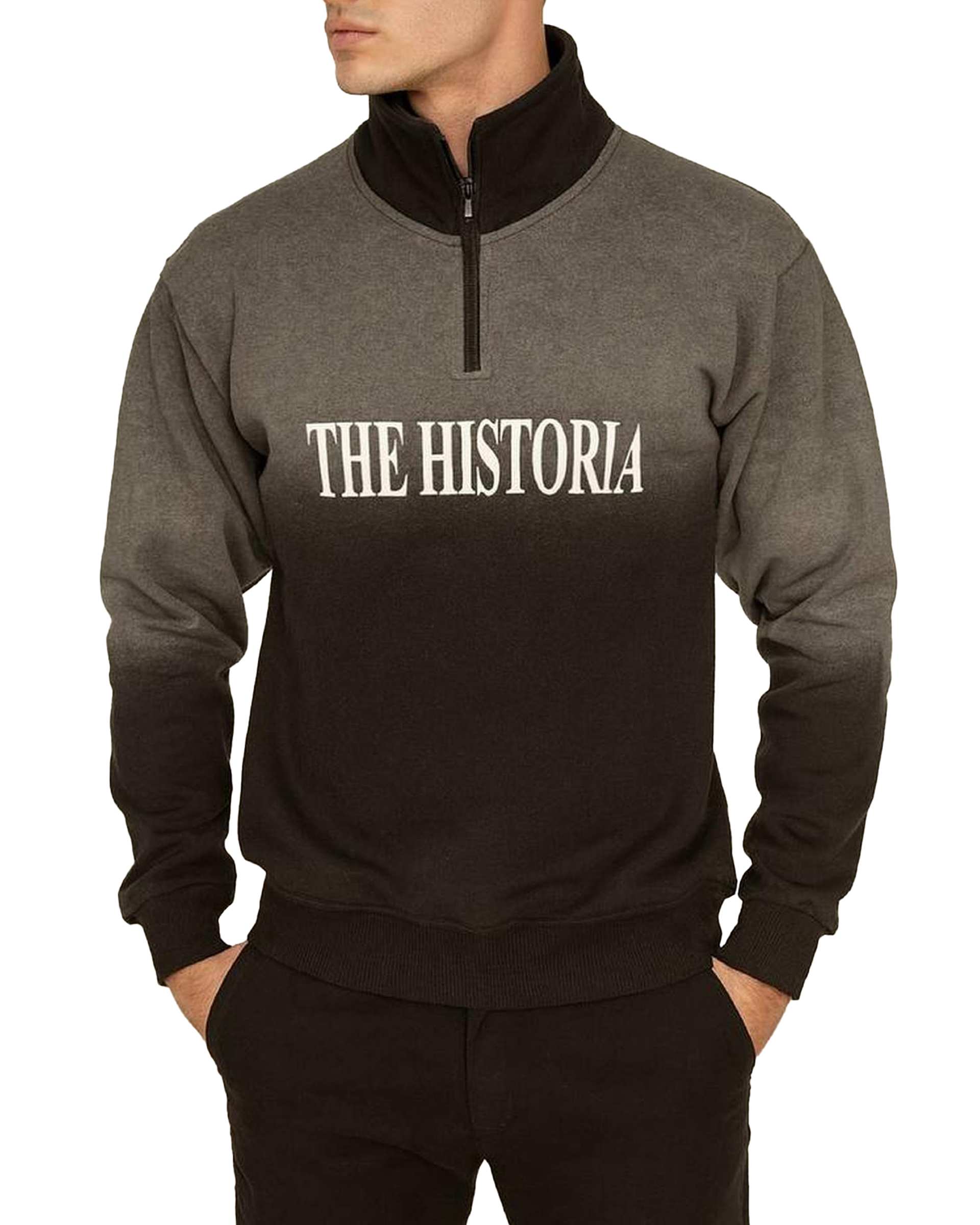 سویشرت مردانه نیم زیپ مشکی دیورسو Diverso کد 4846