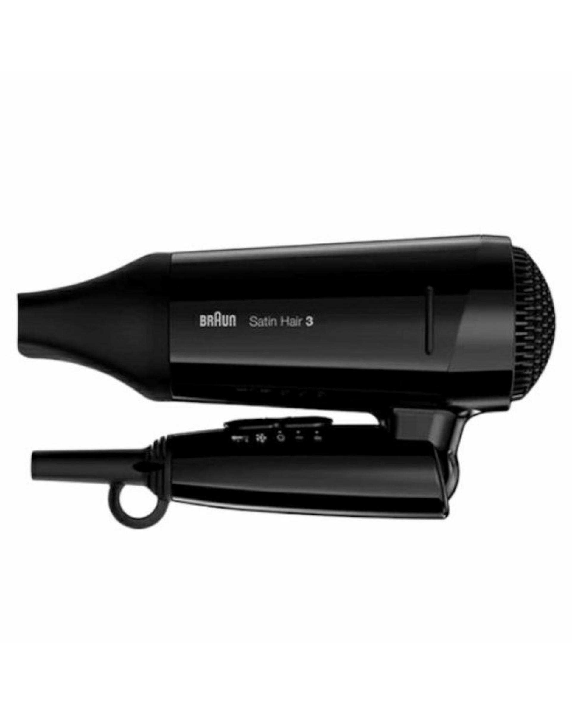 سشوار مسافرتی 1600 وات مشکی براون Braun سری ساتین هیر 3 آیونیک بلک مدل BRHD350E