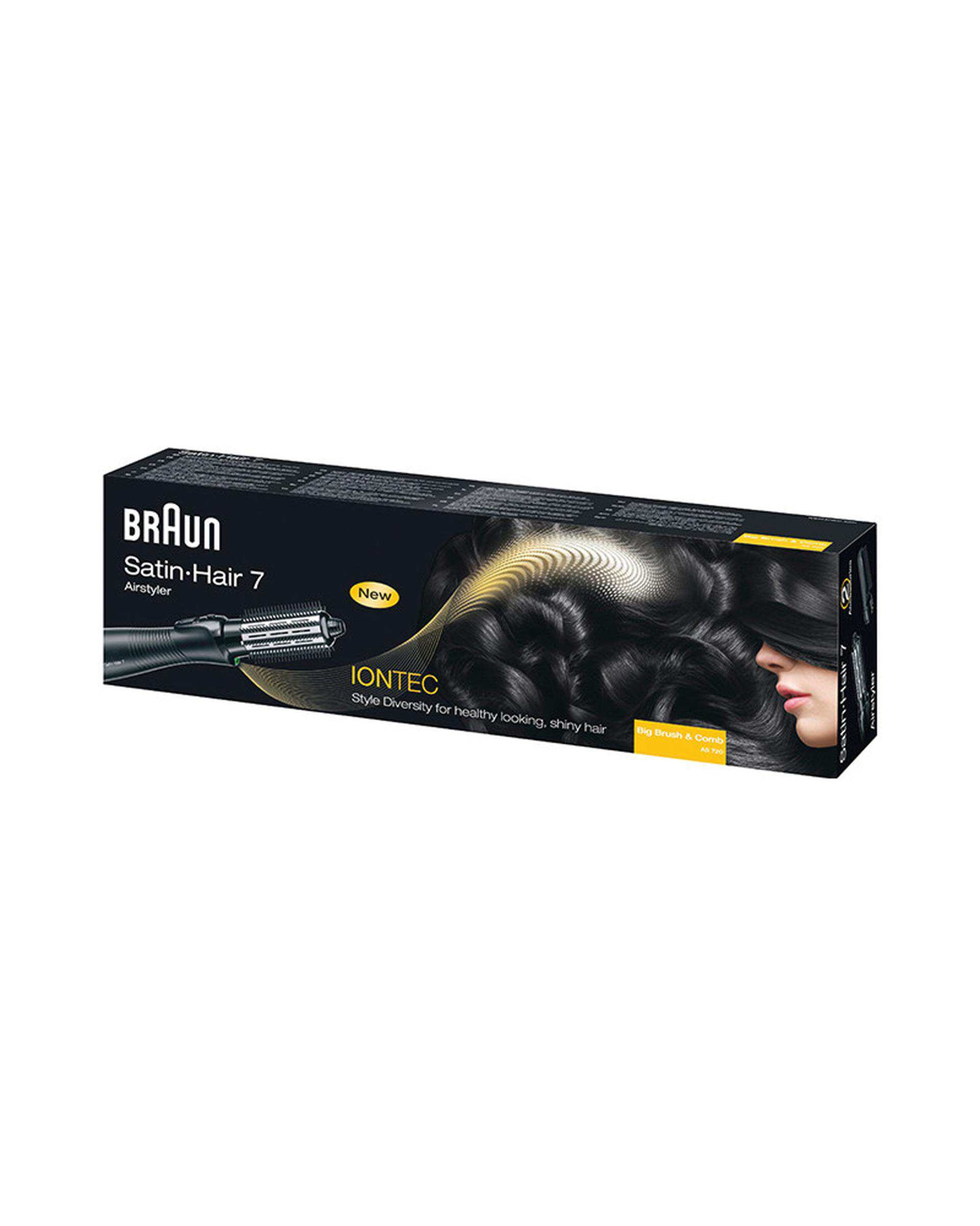سشوار برس دار مو 700 وات براون Braun سری 7 Satin Hair آیونیک بلک مدل BRAS720E