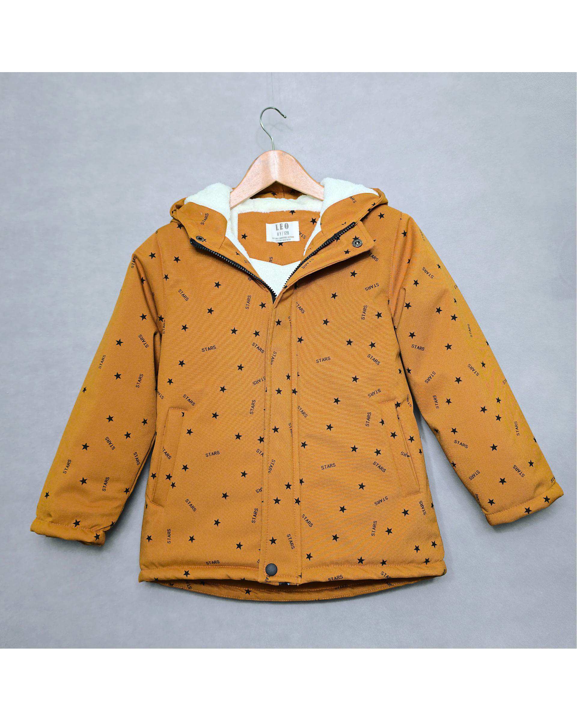 کاپشن شمعی بچگانه خردلی لئو کیدز Leo kids طرح استار کد 3-6859