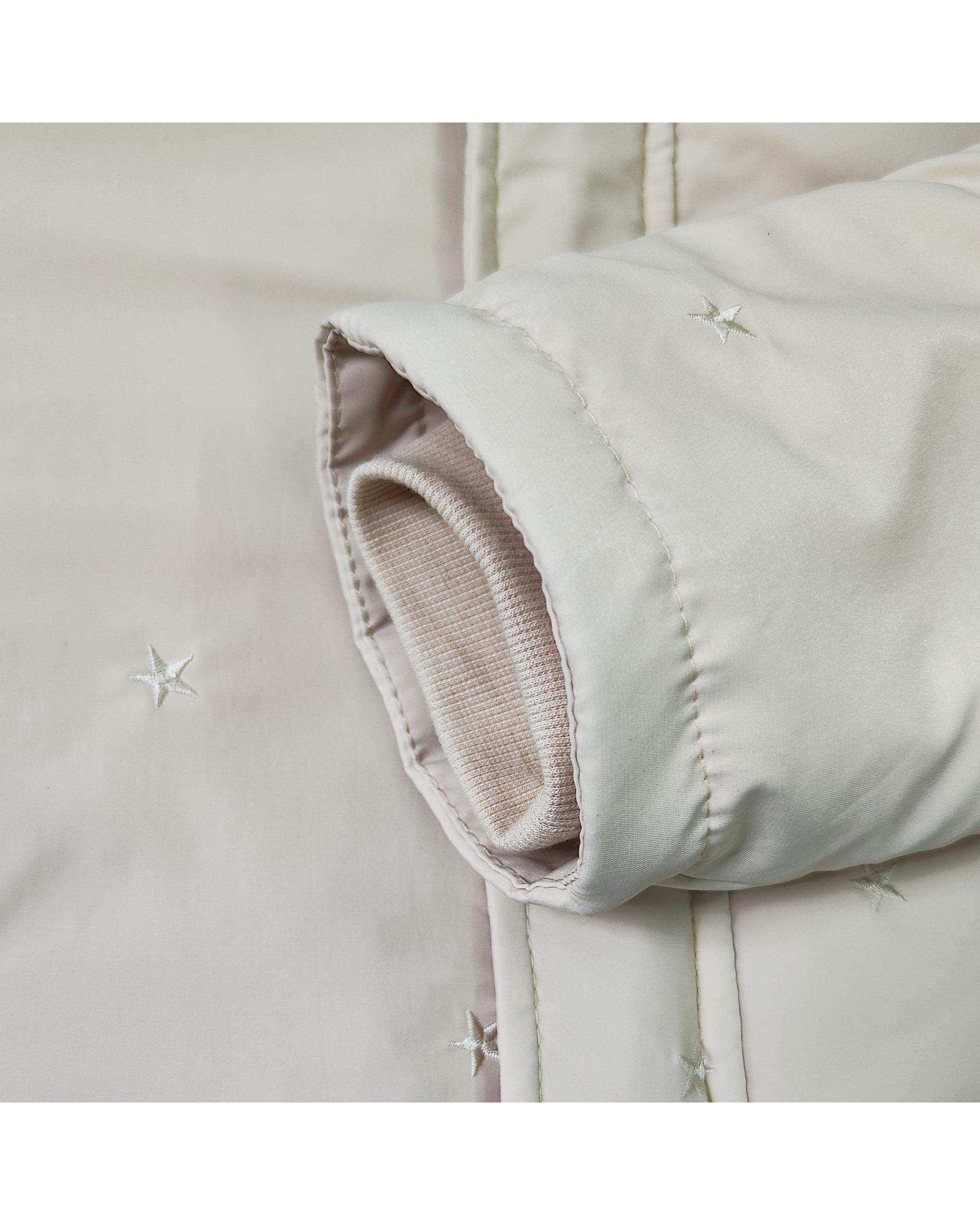 کاپشن شمعی دخترانه کرم لئو کیدز Leo kids طرح ستاره گلدوزی کد 4-6859