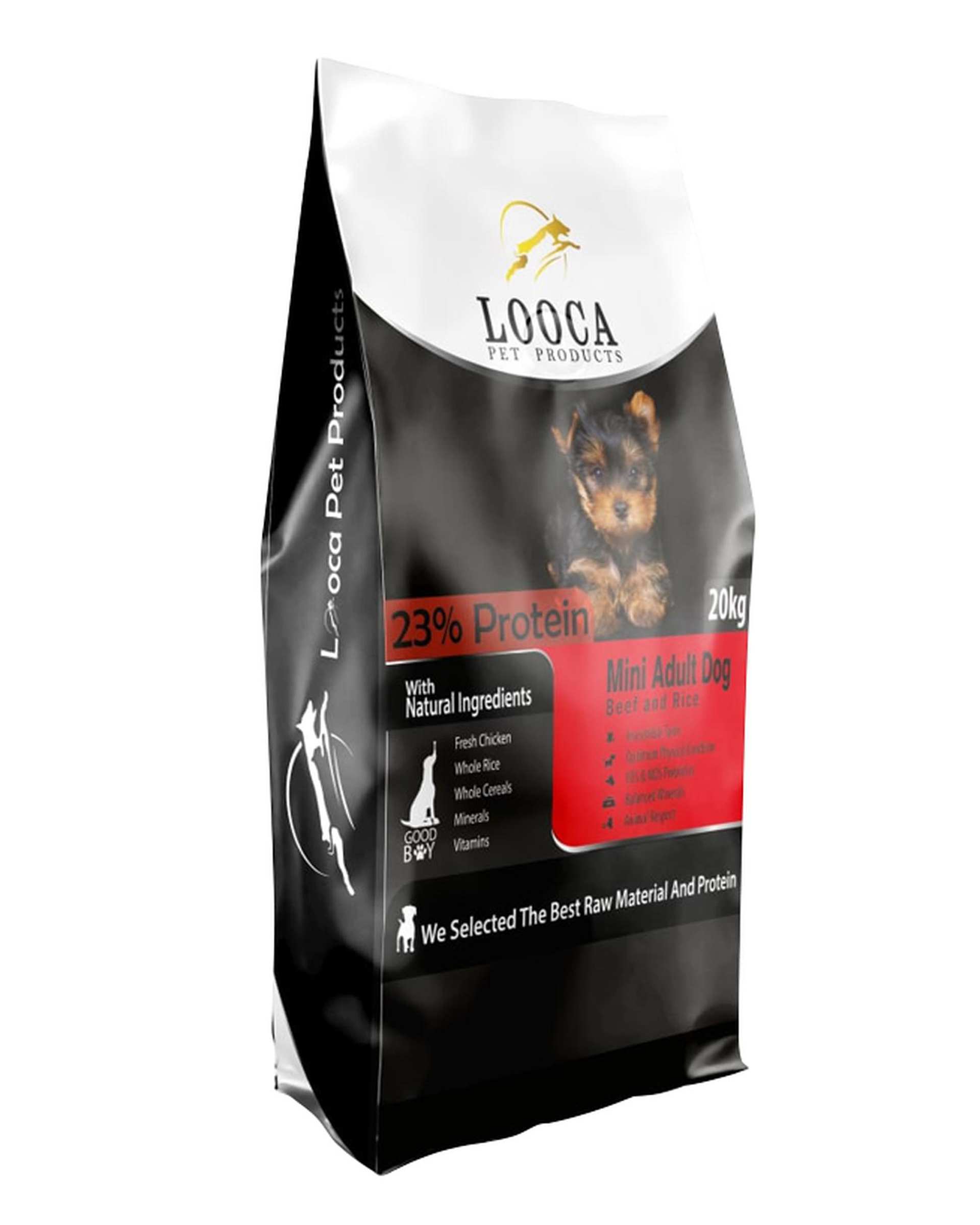غذای خشک سگ بالغ نژاد کوچک لوکا Looca مدل Mini Adult Dog with Beef & Rice با طعم گوشت وزن 2 کیلوگرم