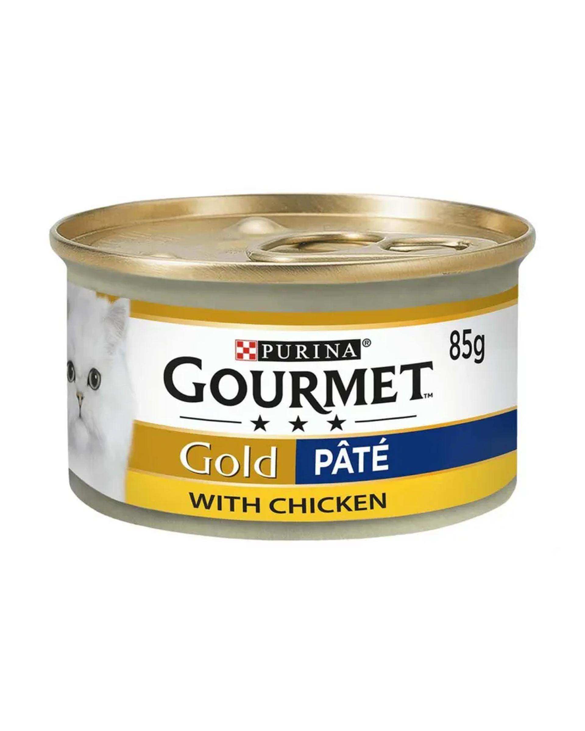 کنسرو پته گربه بالغ گورمت گلد Gourmet Gold با طعم مرغ 85 گرم