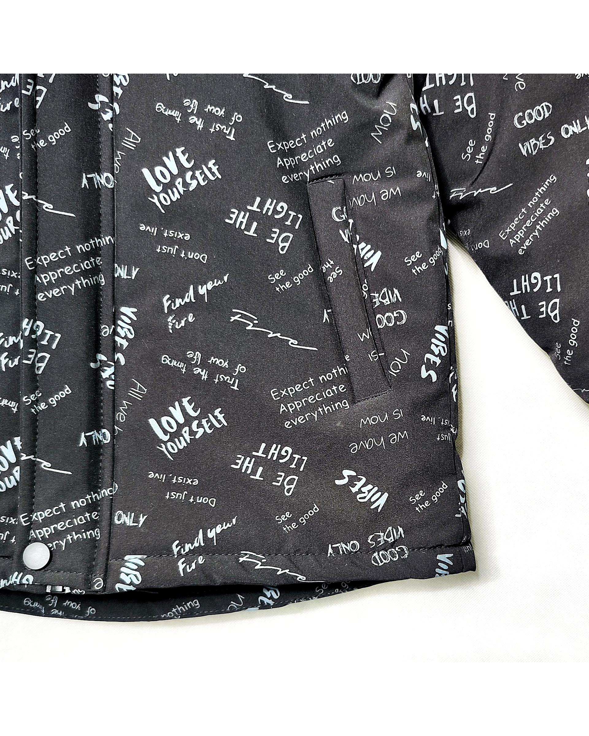 کاپشن شمعی بچگانه مشکی لئو کیدز Leo kids طرح حروف کد 5-6859