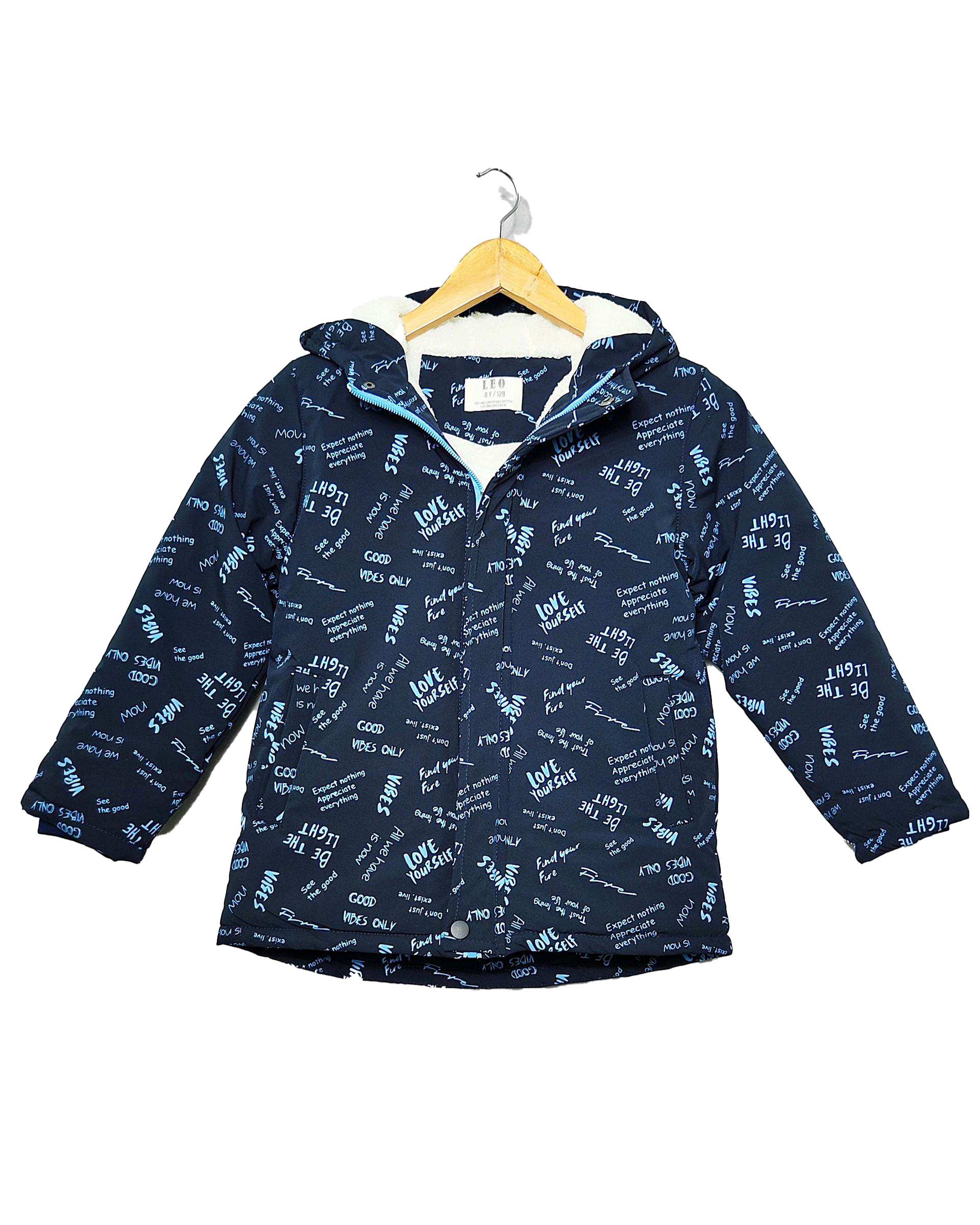 کاپشن شمعی بچگانه سرمه ای لئو کیدز Leo kids طرح حروف کد 6-6859