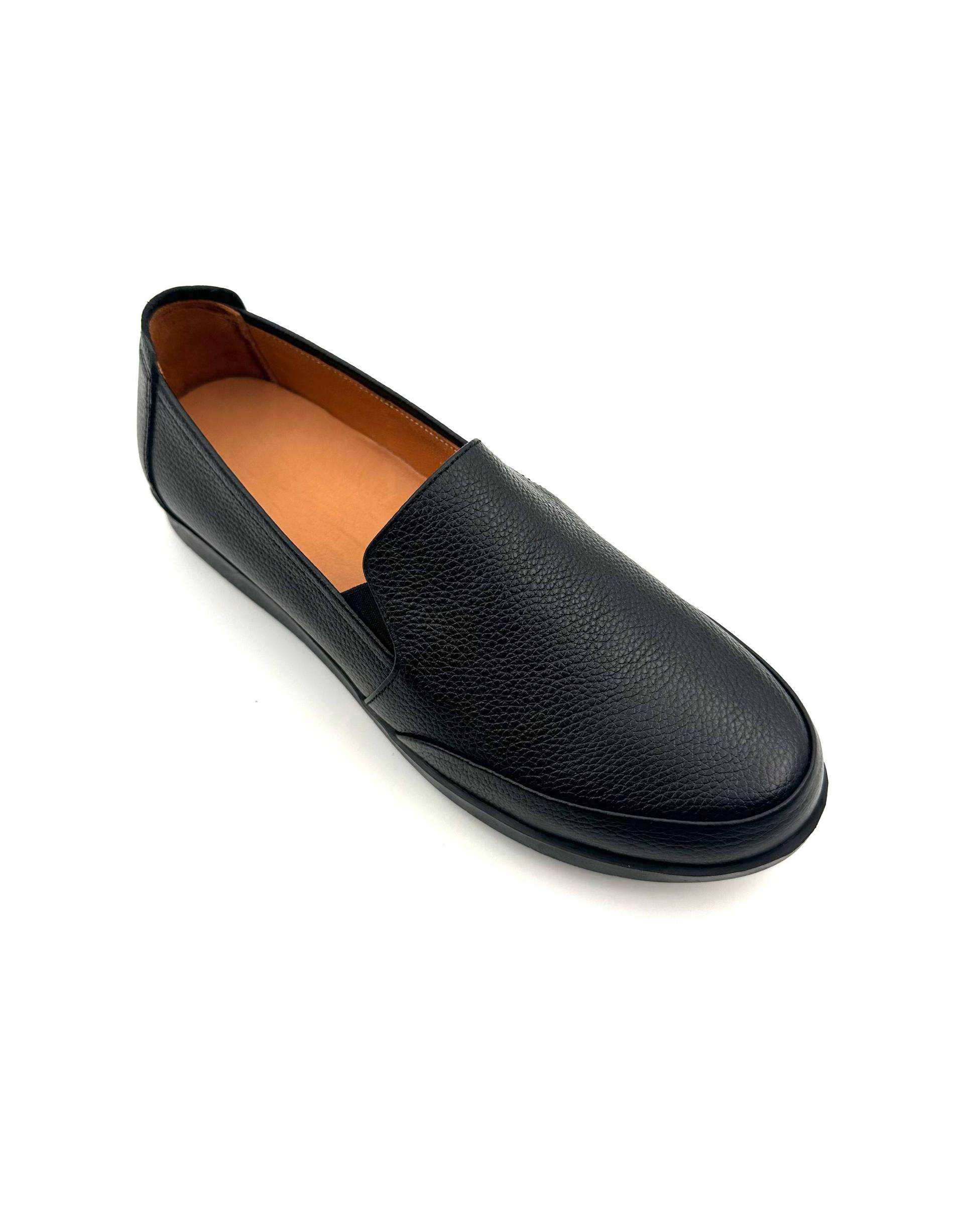 کفش چرم زنانه کژوال طبی ارتوپدیک مشکی چرم میخچی Mikhchi Leather مدل F301