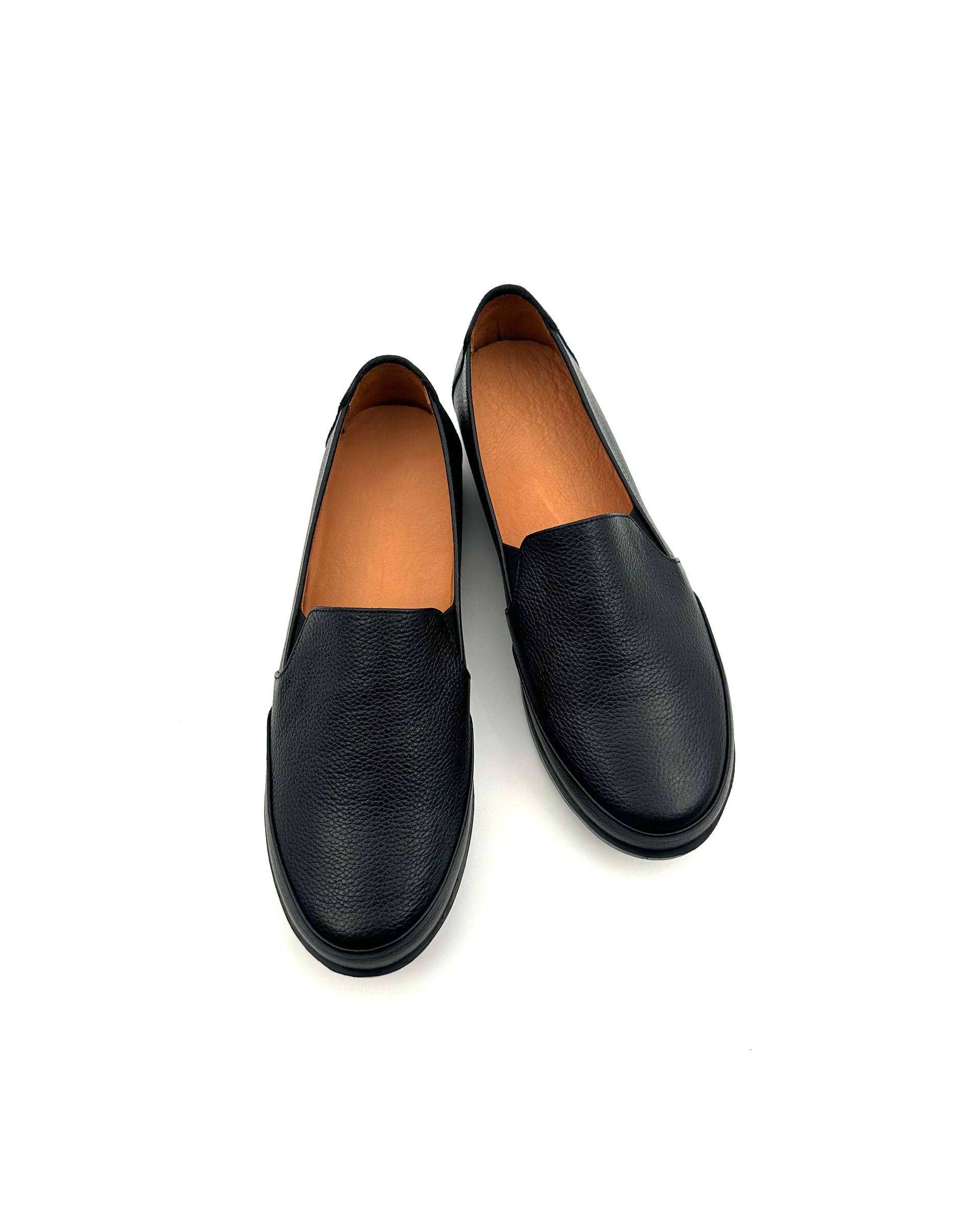 کفش چرم زنانه کژوال طبی ارتوپدیک مشکی چرم میخچی Mikhchi Leather مدل F301