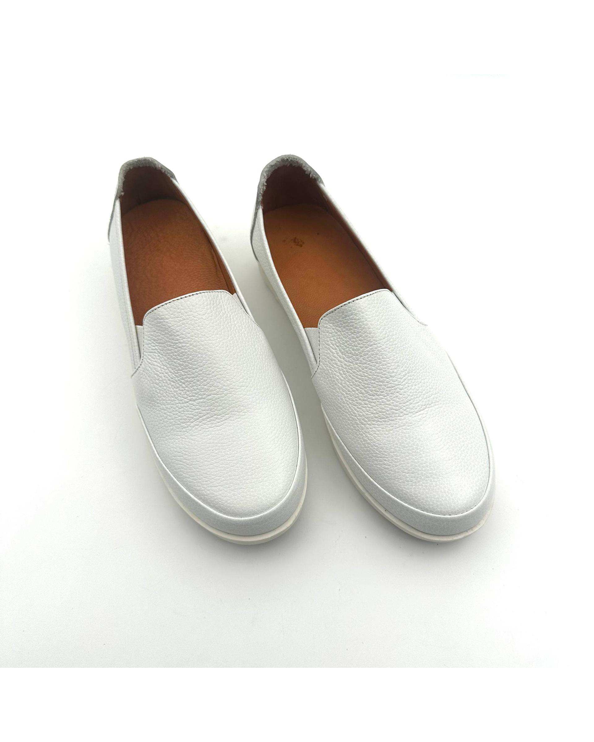 کفش چرم زنانه کژوال طبی ارتوپدیک سفید چرم میخچی Mikhchi Leather مدل F301