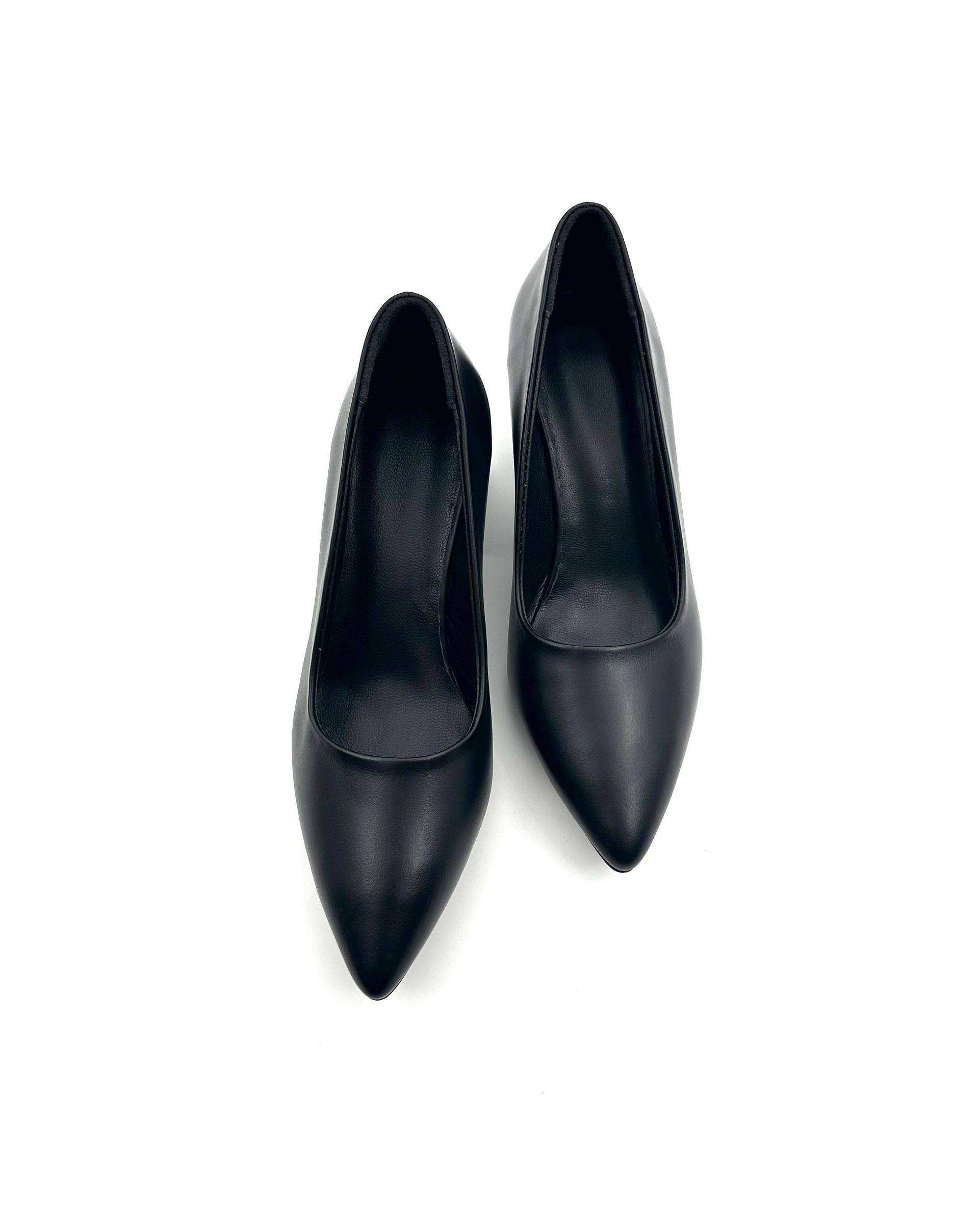 کفش چرم زنانه پاشنه بلند مشکی چرم میخچی Mikhchi Leather مدل F3