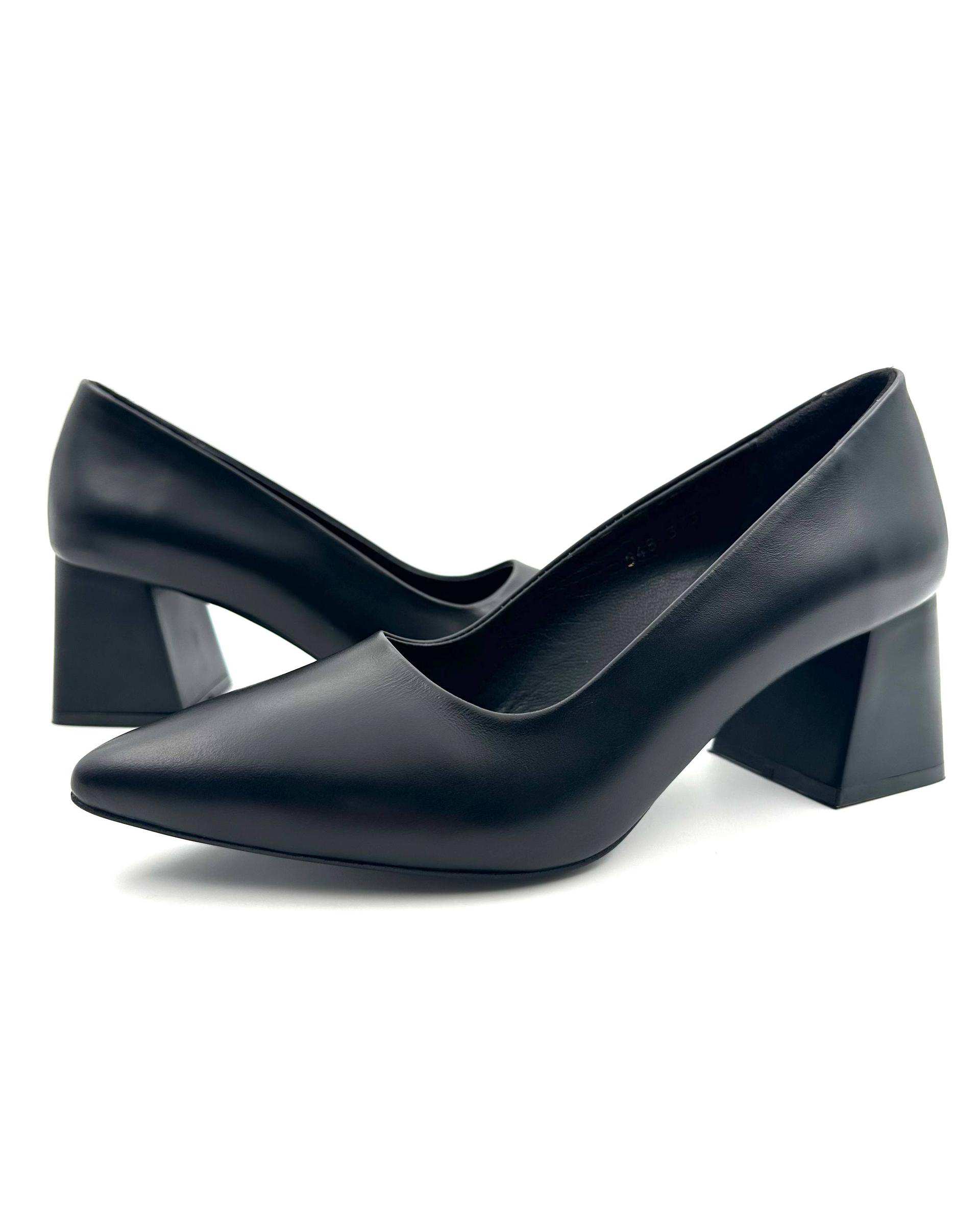 کفش چرم زنانه پاشنه بلند مشکی چرم میخچی Mikhchi Leather مدل F3