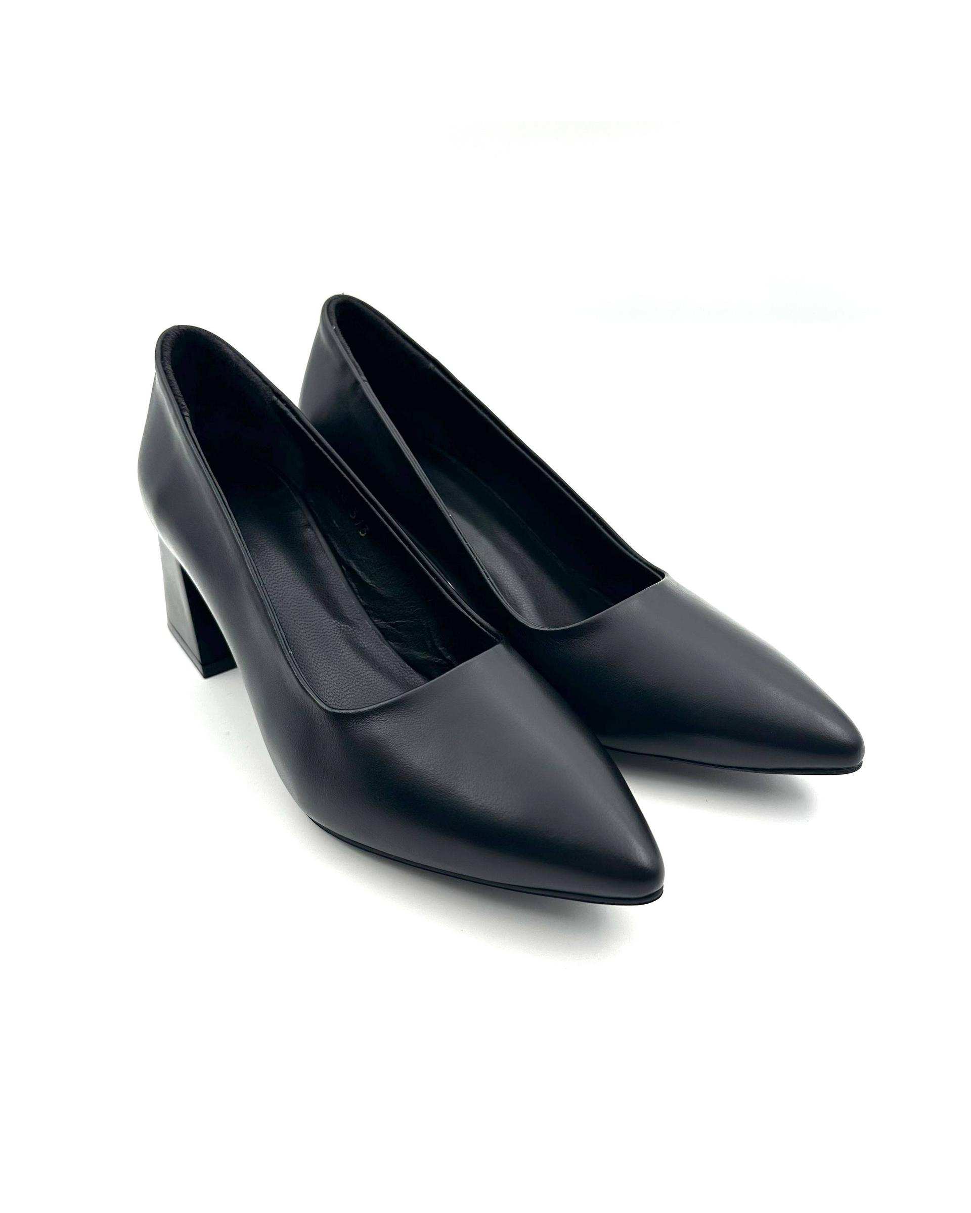 کفش چرم زنانه پاشنه بلند مشکی چرم میخچی Mikhchi Leather مدل F3