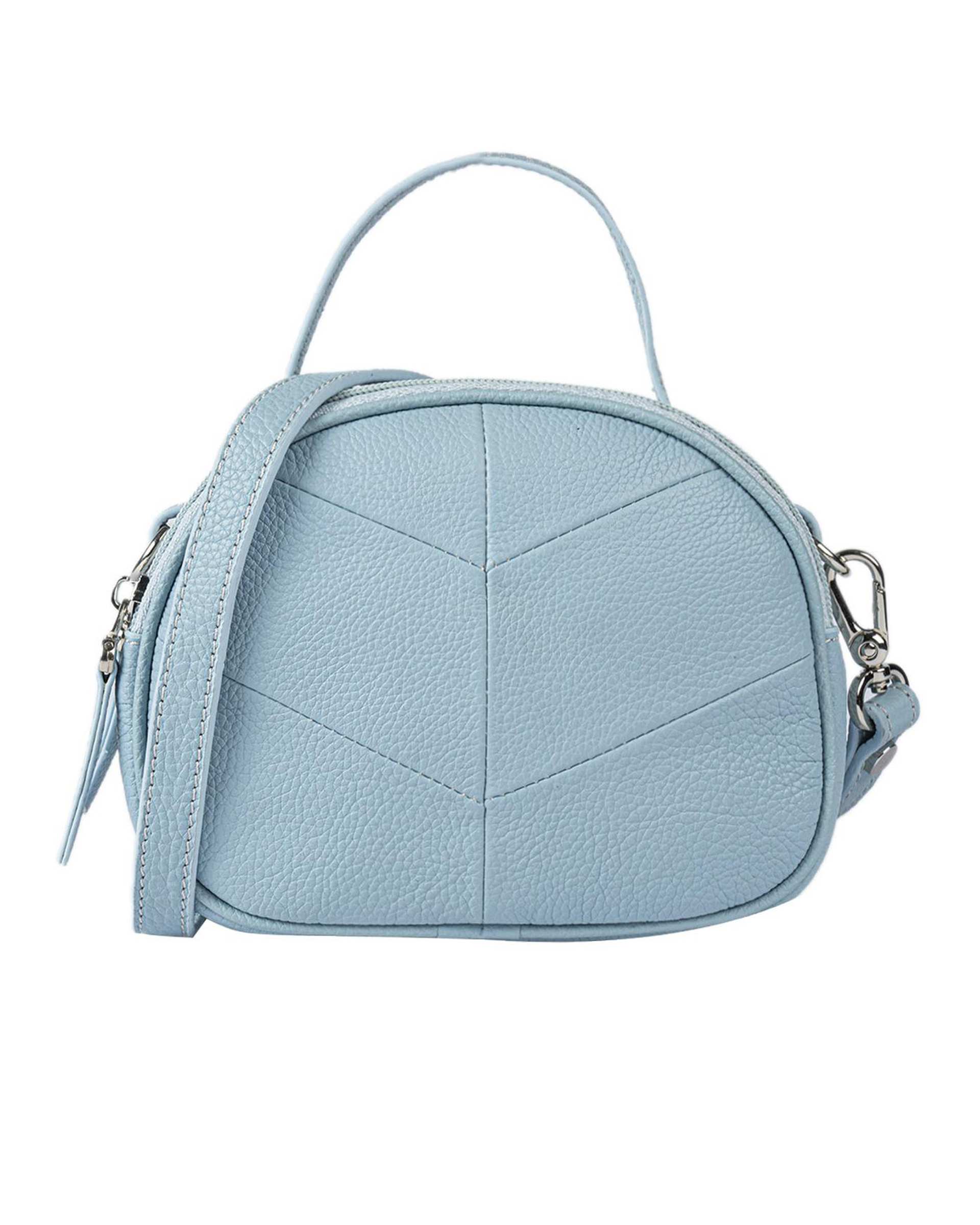 کیف دوشی چرم زنانه آبی ایران طب Iran Teb مدل فمیلی کد 07