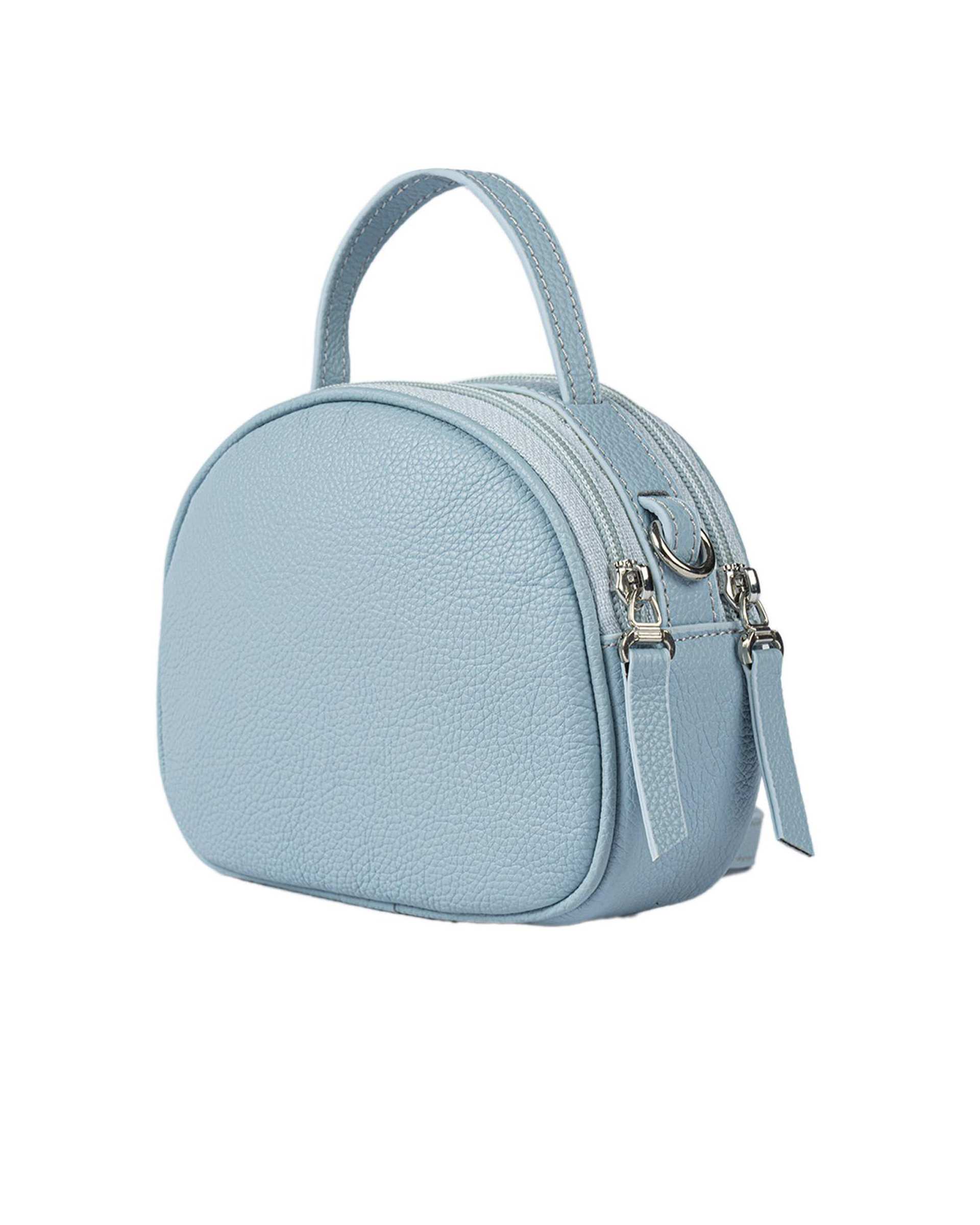 کیف دوشی چرم زنانه آبی ایران طب Iran Teb مدل فمیلی کد 07