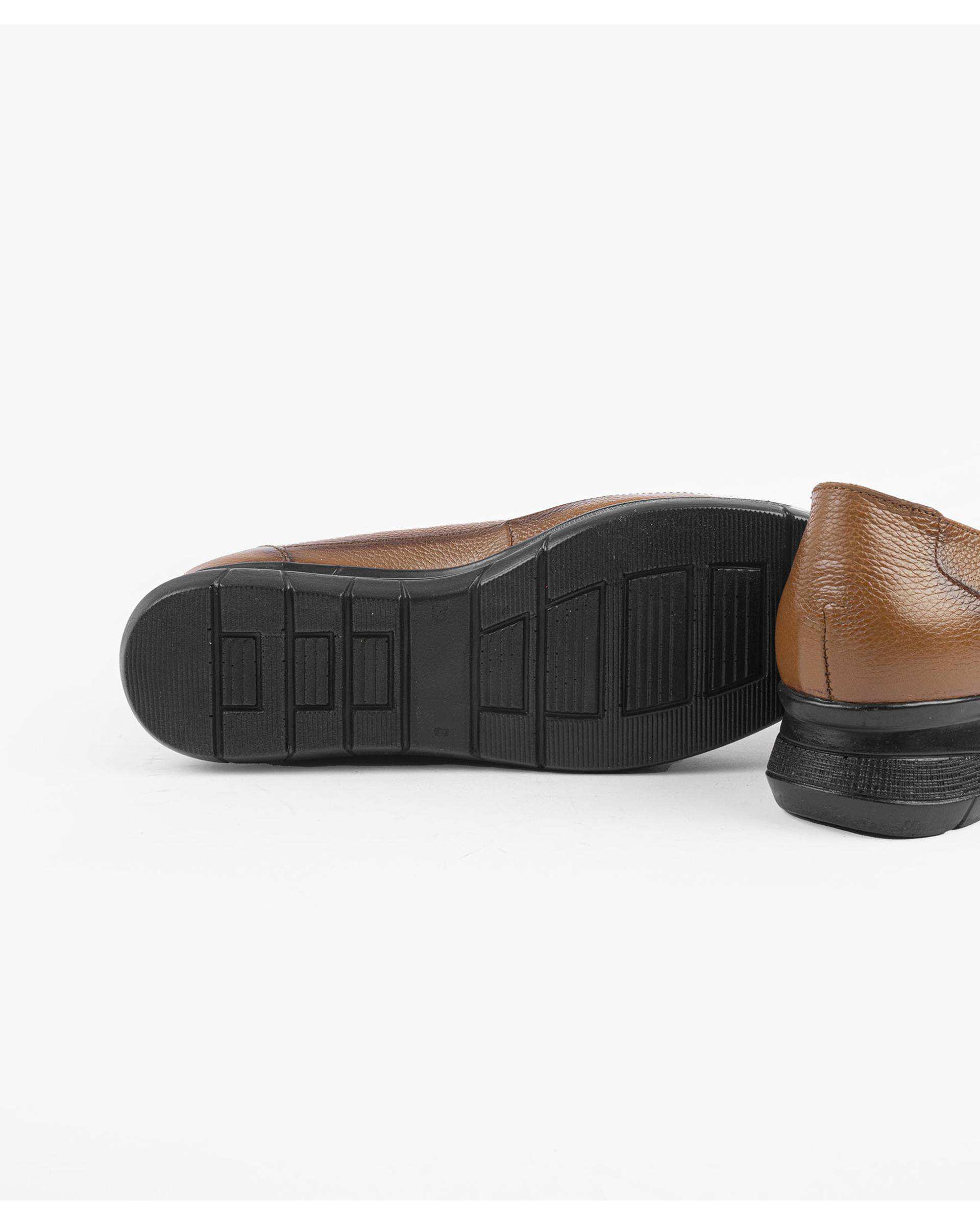 کفش چرم زنانه کژوال عسلی ایران طب Iran Teb مدل الیزه کد 202350