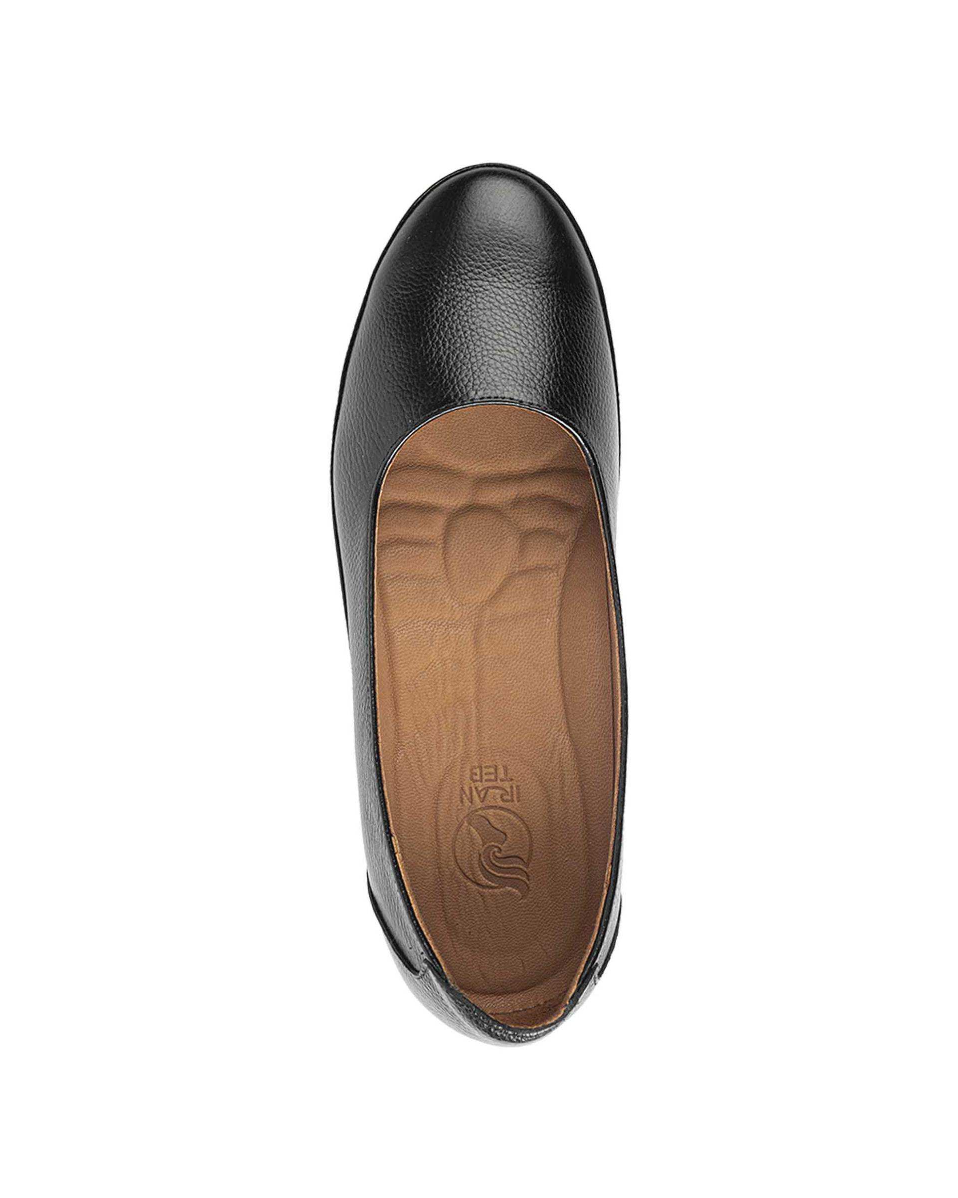 کفش چرم زنانه کژوال مشکی ایران طب Iran Teb مدل الیزه کد 202350