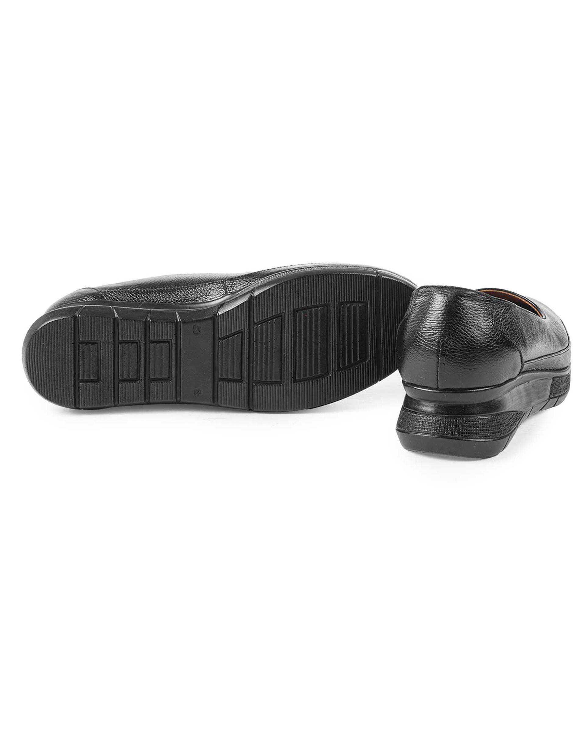 کفش چرم زنانه کژوال مشکی ایران طب Iran Teb مدل الیزه کد 202350