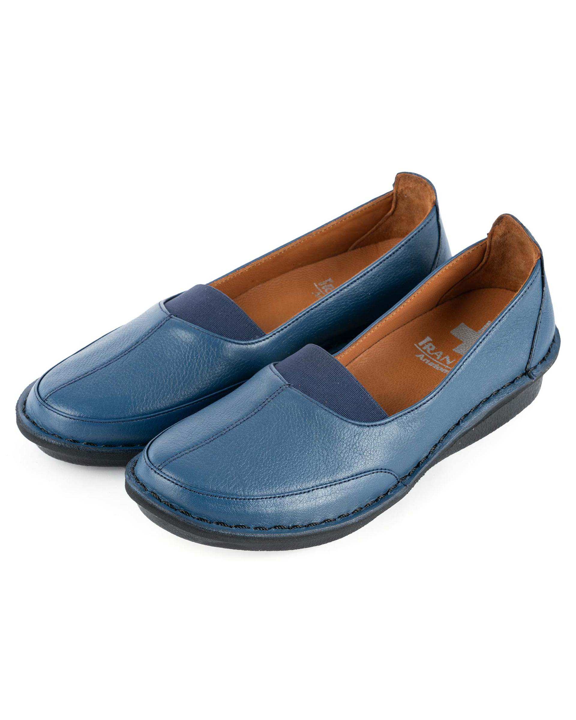کفش چرم زنانه سرمه ای ایران طب Iran Teb مدل چاروق کد 202303