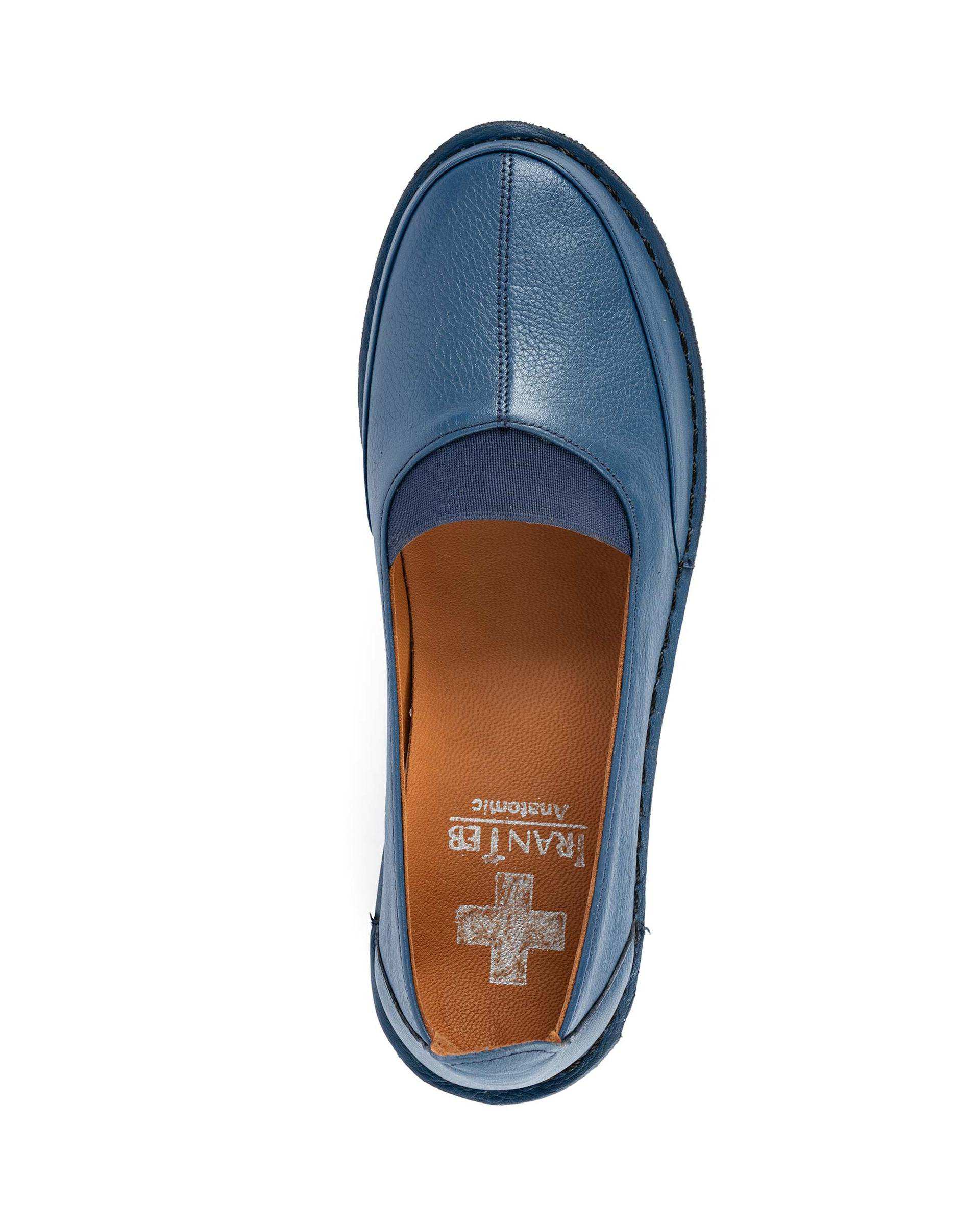 کفش چرم زنانه سرمه ای ایران طب Iran Teb مدل چاروق کد 202303