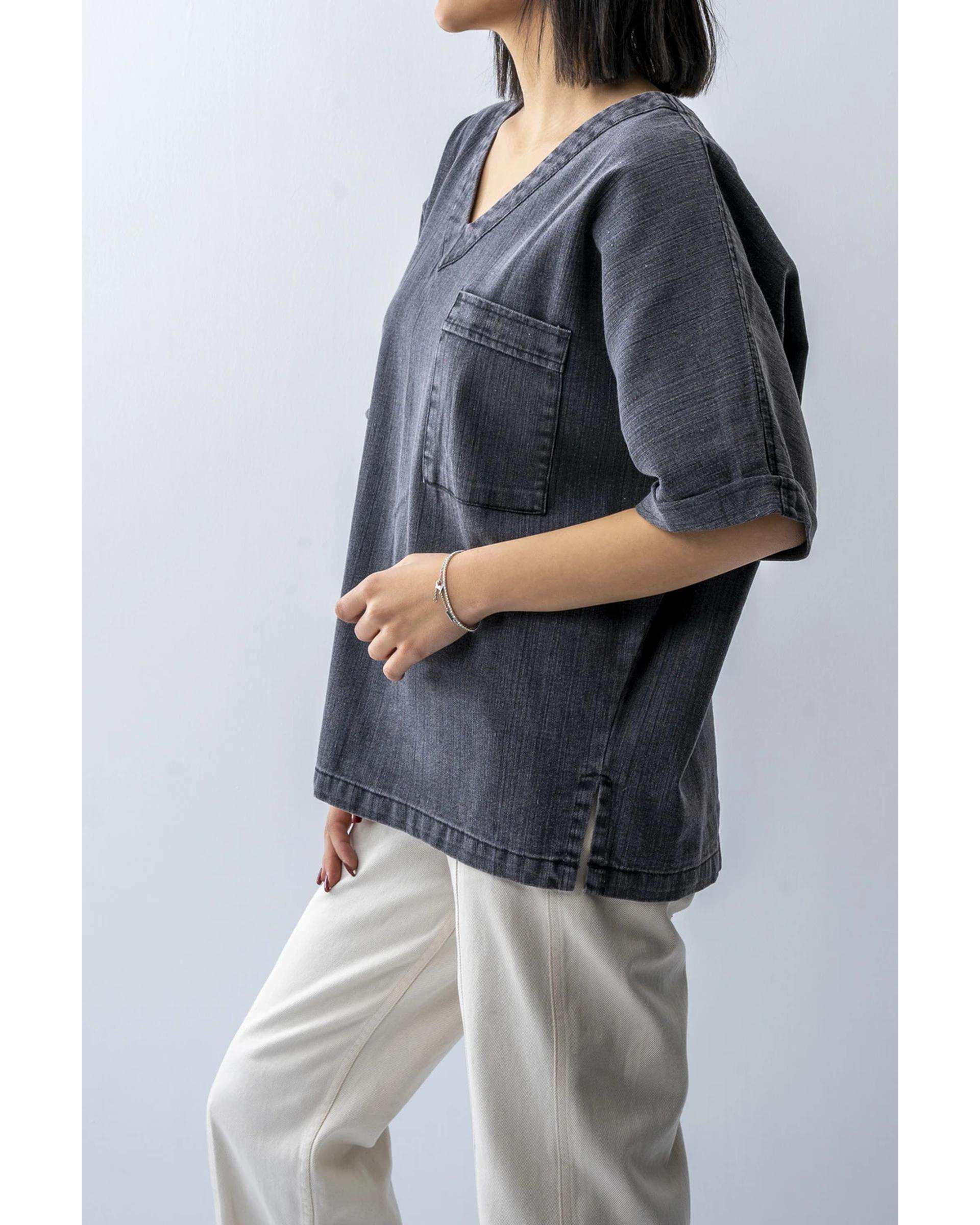 تی شرت جین زنانه یقه هفت دودی آر ان اس RNS کد 11022599