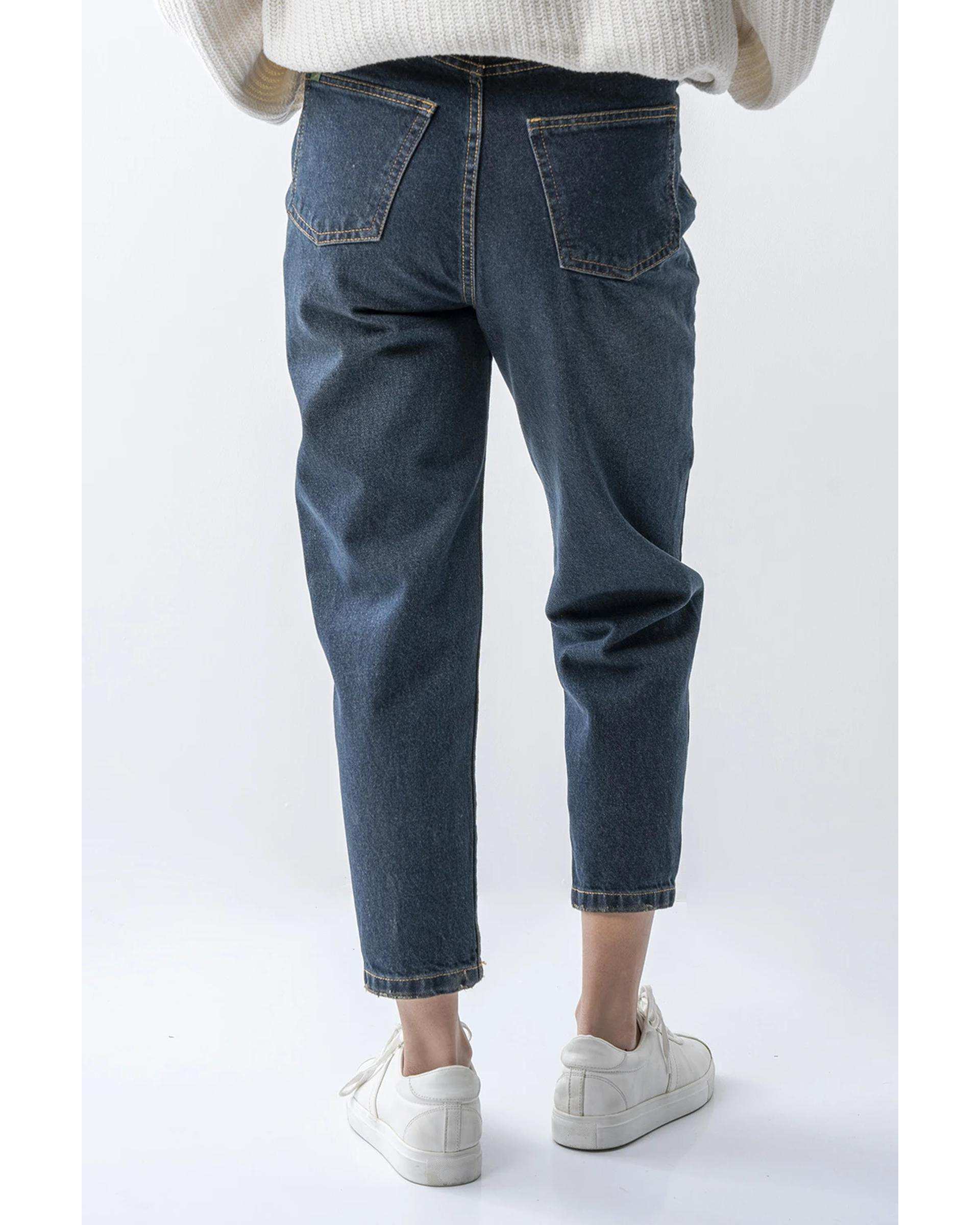 شلوار جین زنانه مام فیت آبی کثیف آر ان اس RNS کد 11042542