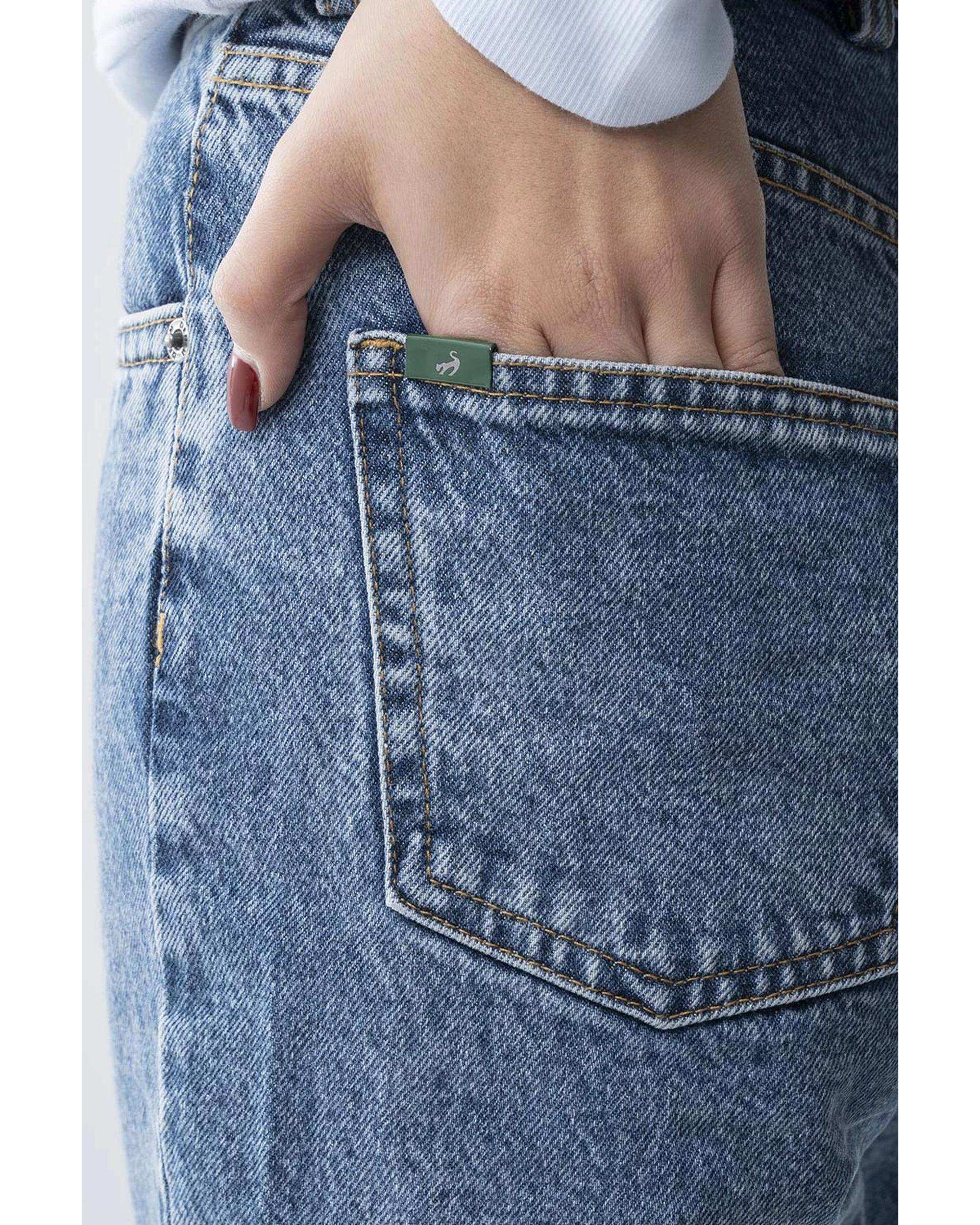 شلوار جین زنانه مام فیت آبی آر ان اس RNS کد 11042542