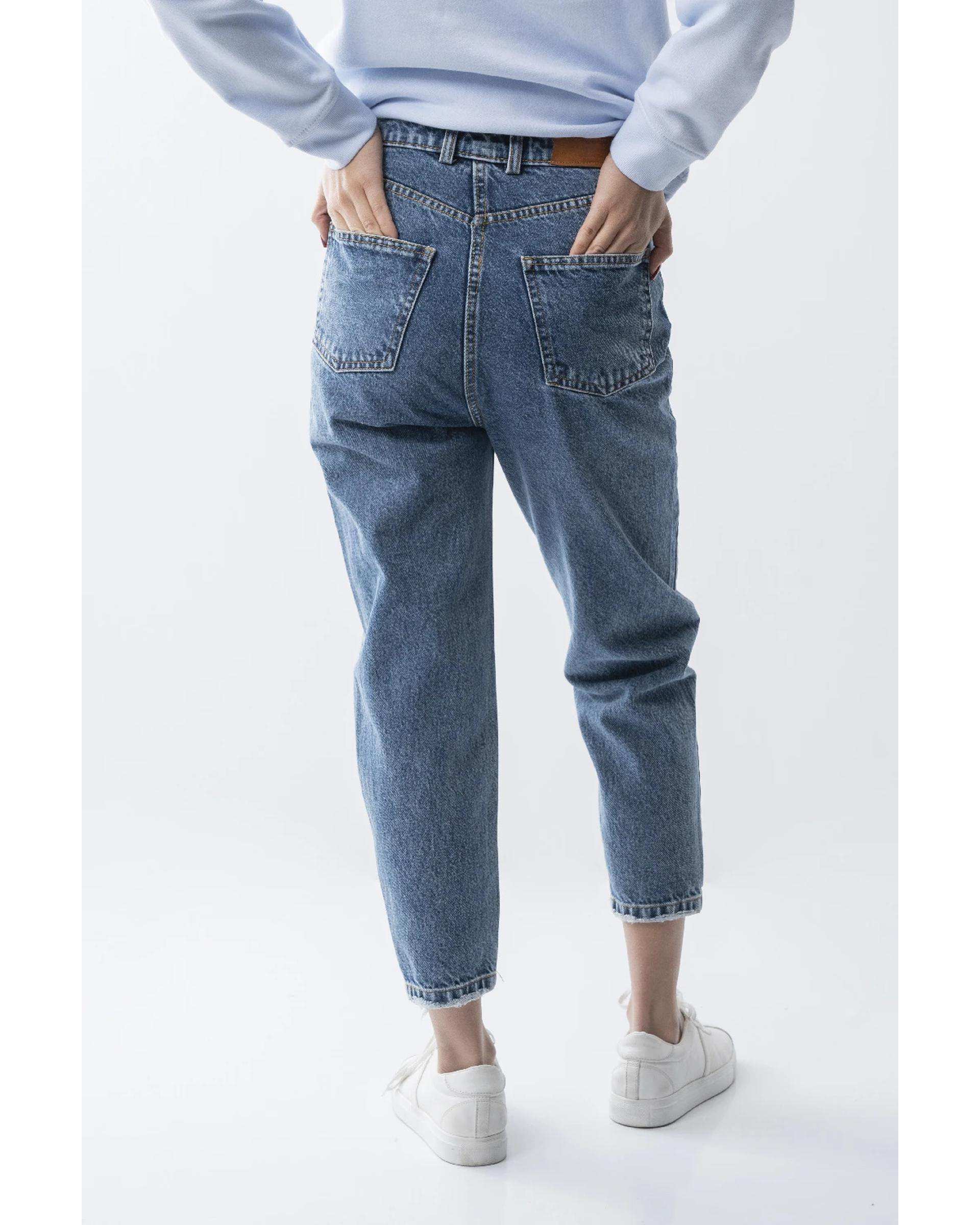 شلوار جین زنانه مام فیت آبی آر ان اس RNS کد 11042542