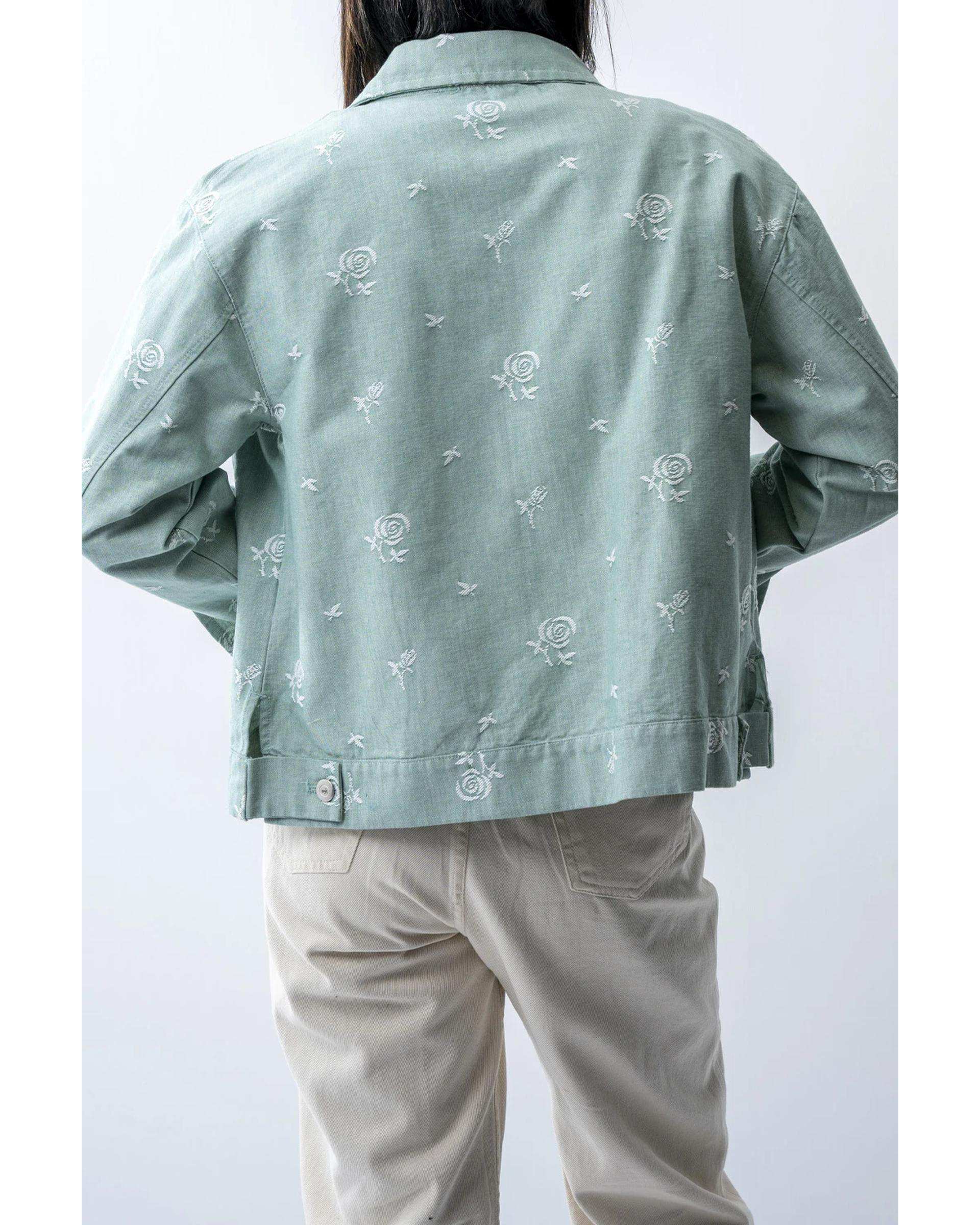 کت زنانه کتان زیپ دار سبز آر ان اس RNS کد 11122568