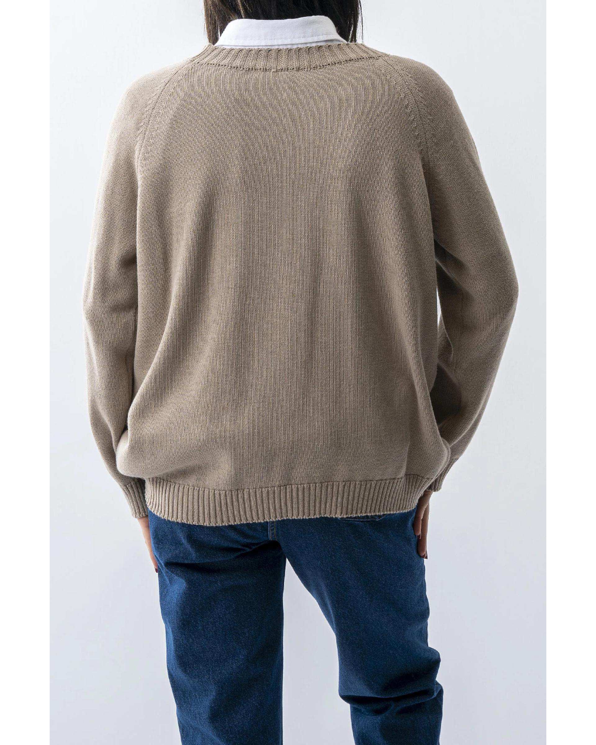 پلیور زنانه آستین بلند یقه گرد نسکافه ای آر ان اس RNS کد 11232506