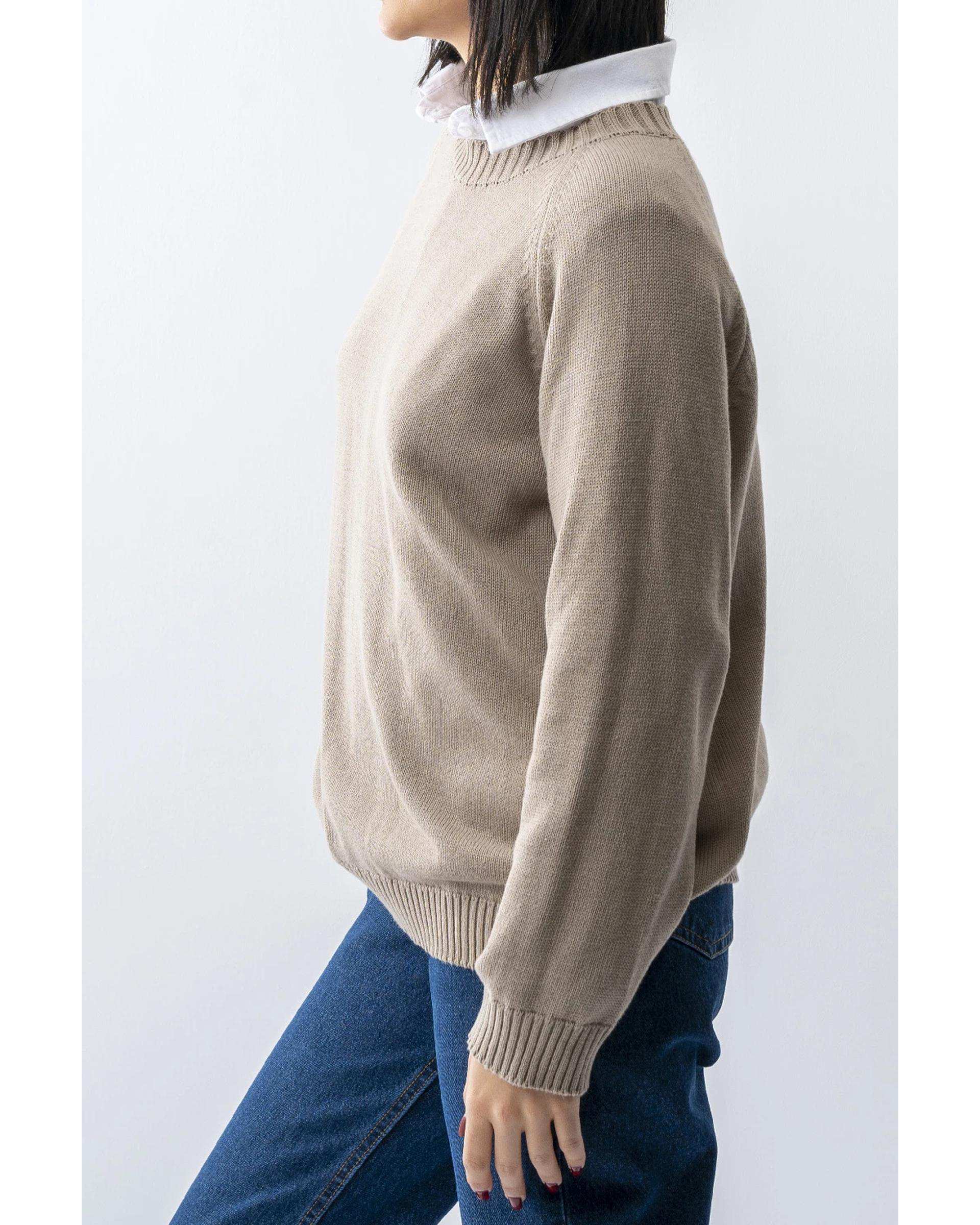 پلیور زنانه آستین بلند یقه گرد نسکافه ای آر ان اس RNS کد 11232506