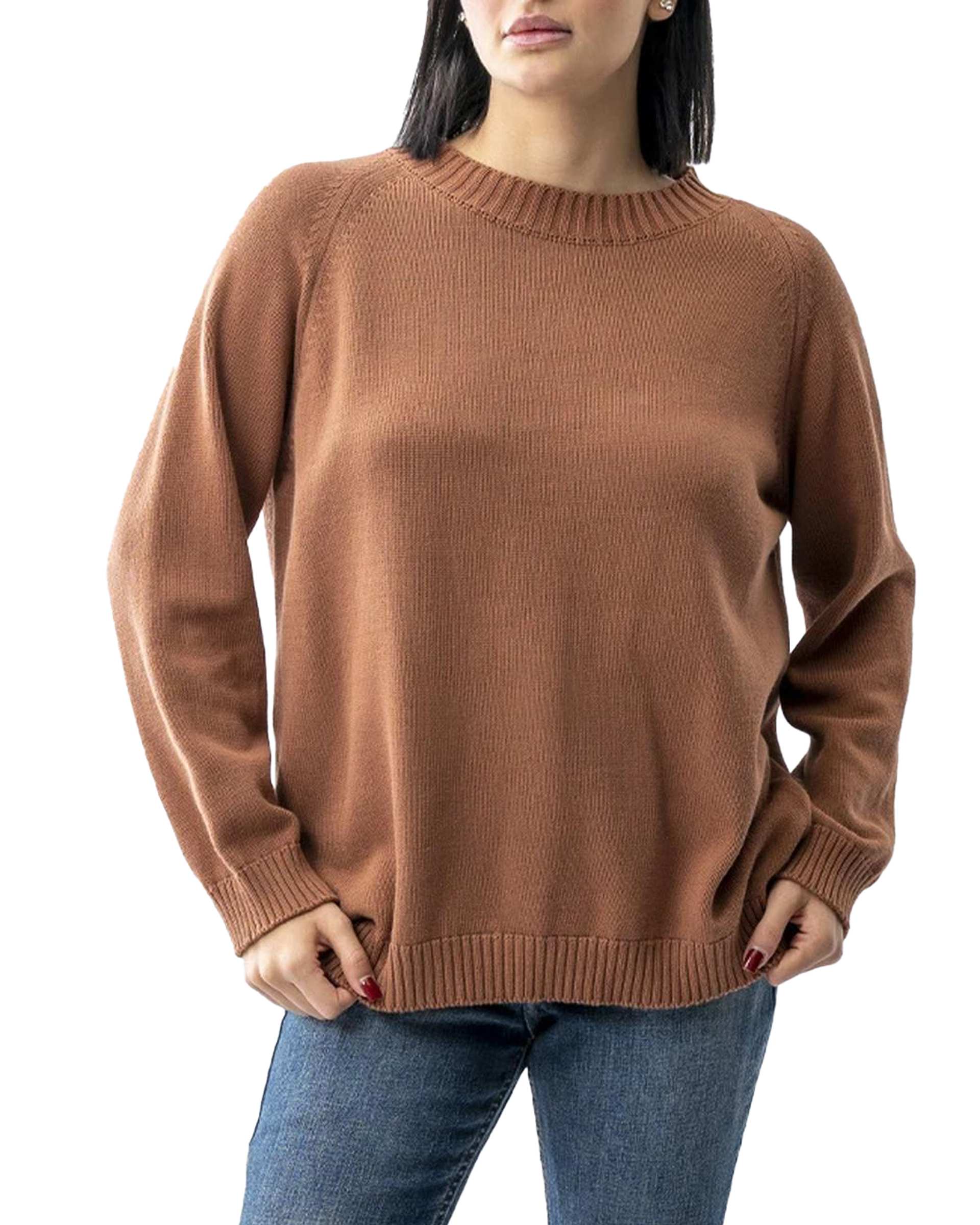 پلیور زنانه آستین بلند یقه گرد قهوه ای آر ان اس RNS کد 11232506
