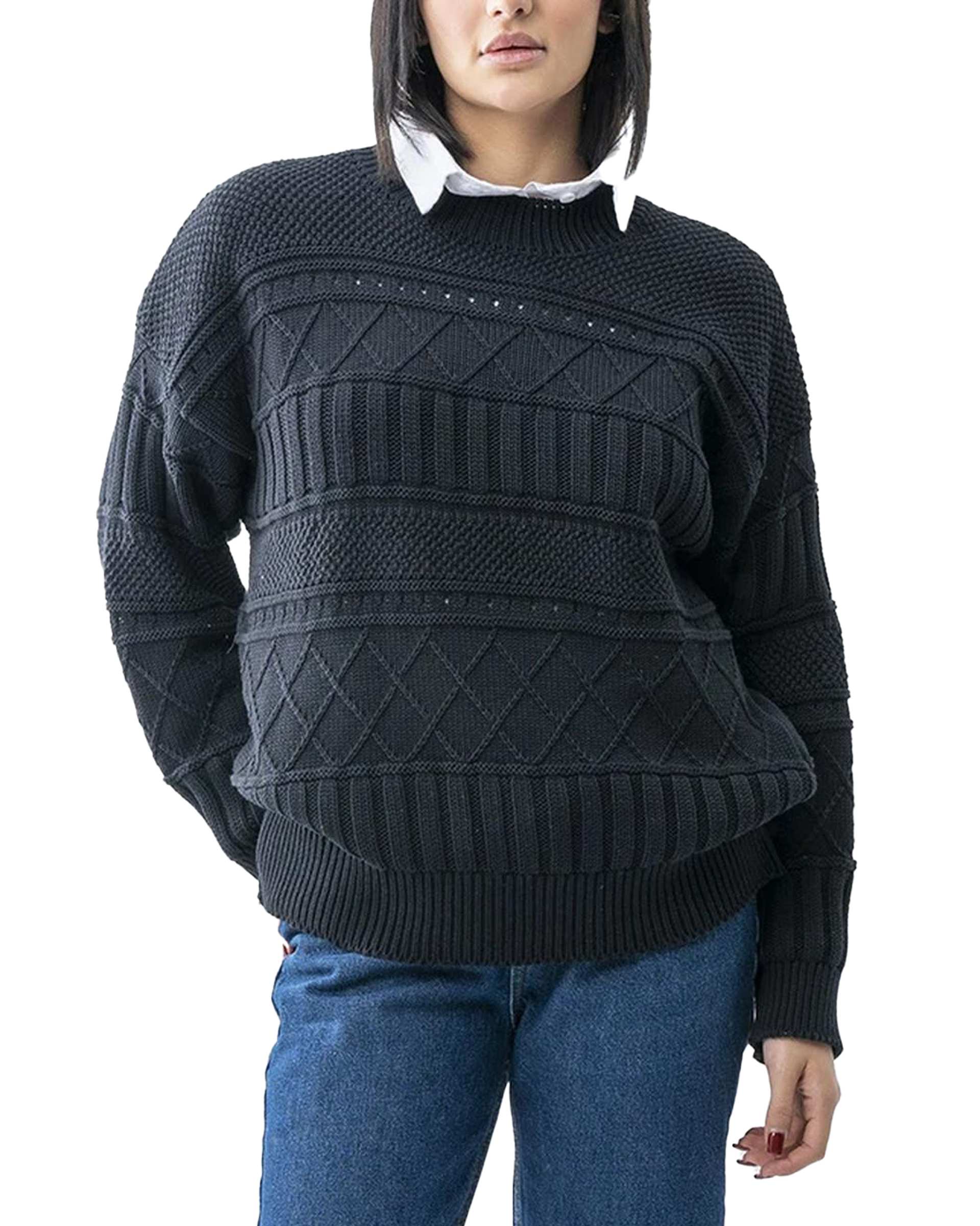 پلیور زنانه آستین بلند مشکی آر ان اس RNS کد 11232572