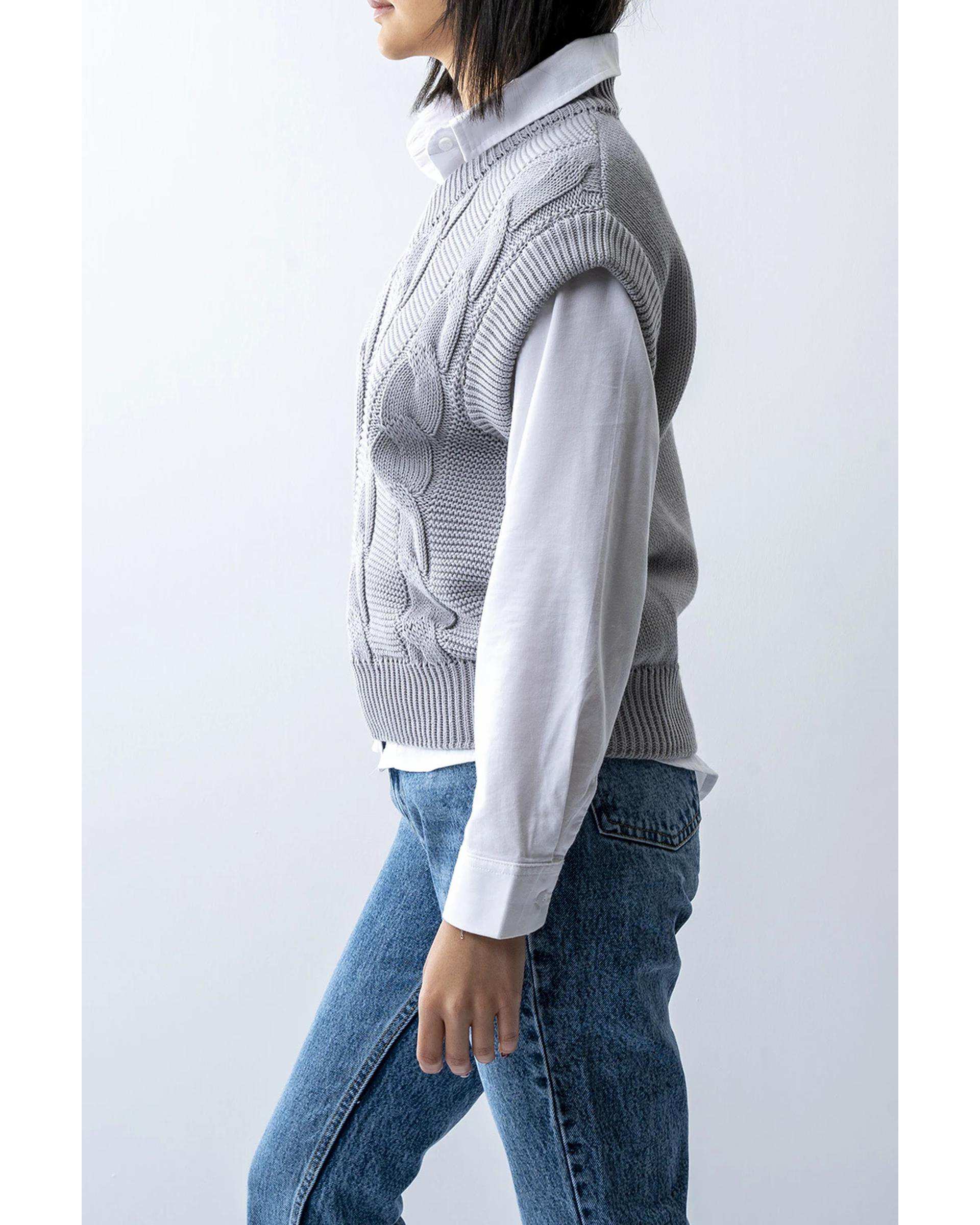 ژیله زنانه بافت یقه هفت طوسی آر ان اس RNS کد 11252562