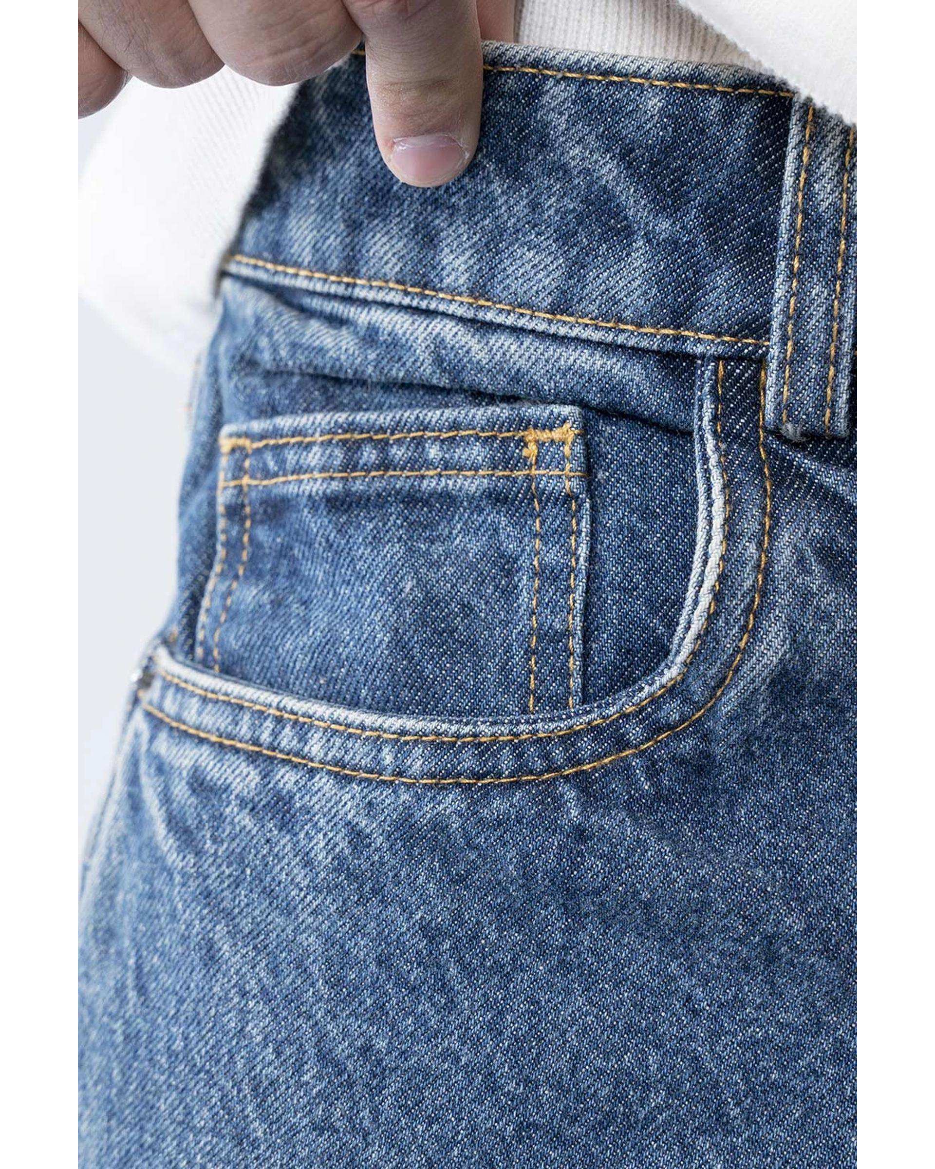 شلوار جین مردانه نیم بگ آبی آر ان اس RNS کد 12042545