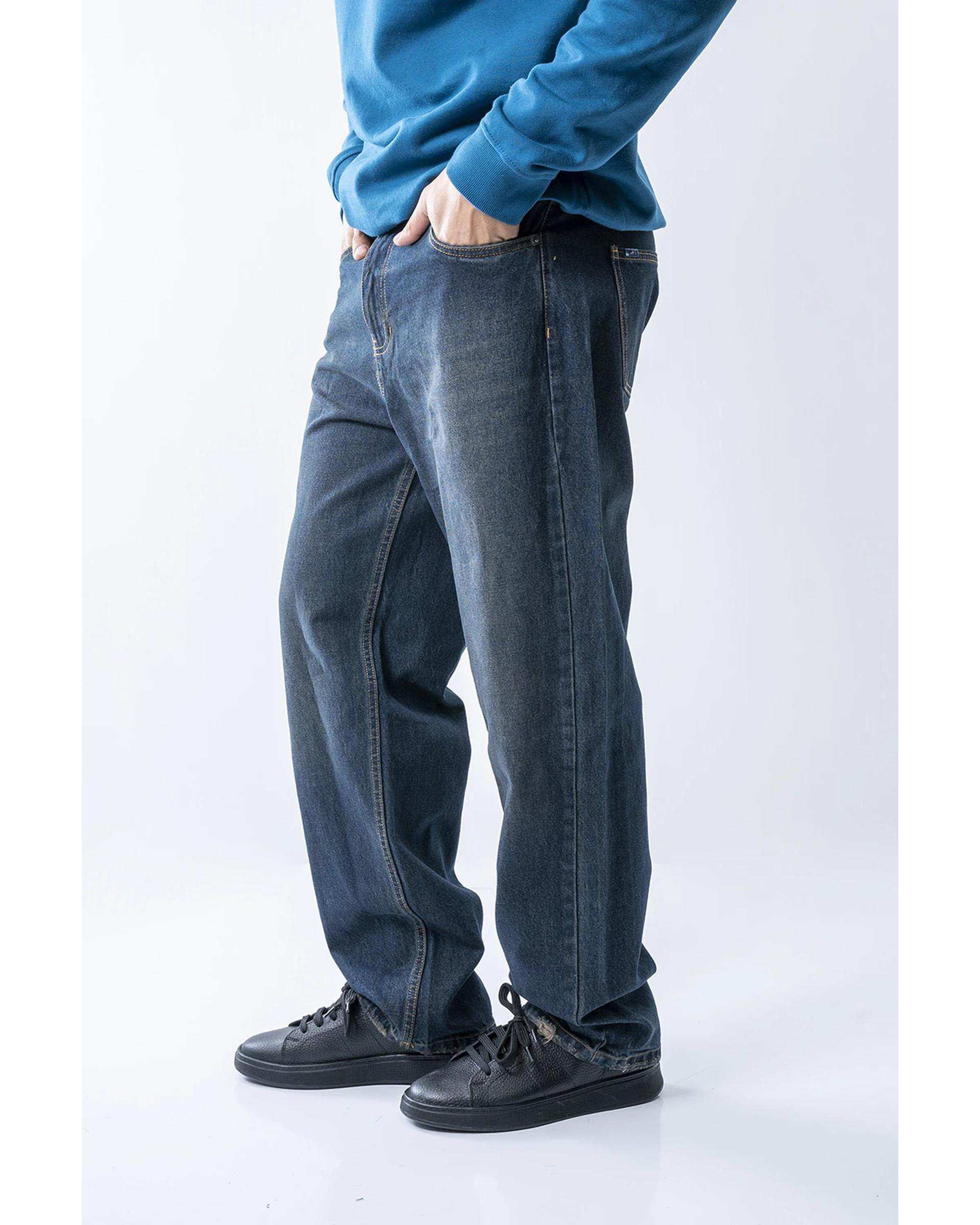 شلوار جین مردانه نیم بگ سرمه ای آر ان اس RNS کد 12042545