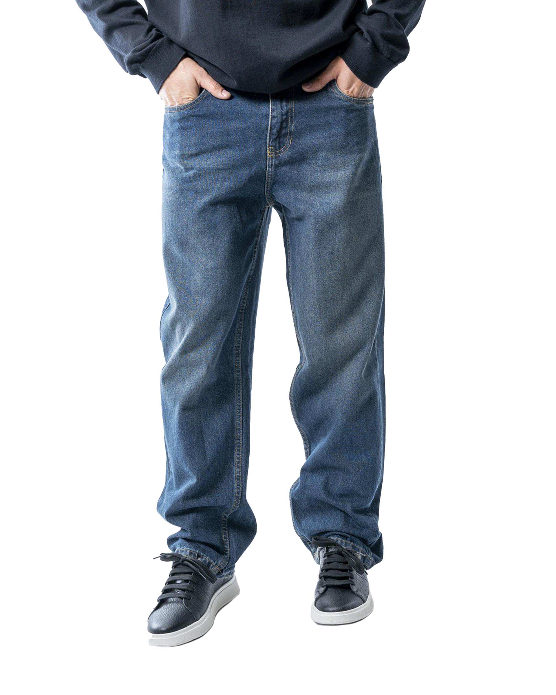 شلوار جین مردانه نیم بگ آبی تیره آر ان اس RNS کد 12042545