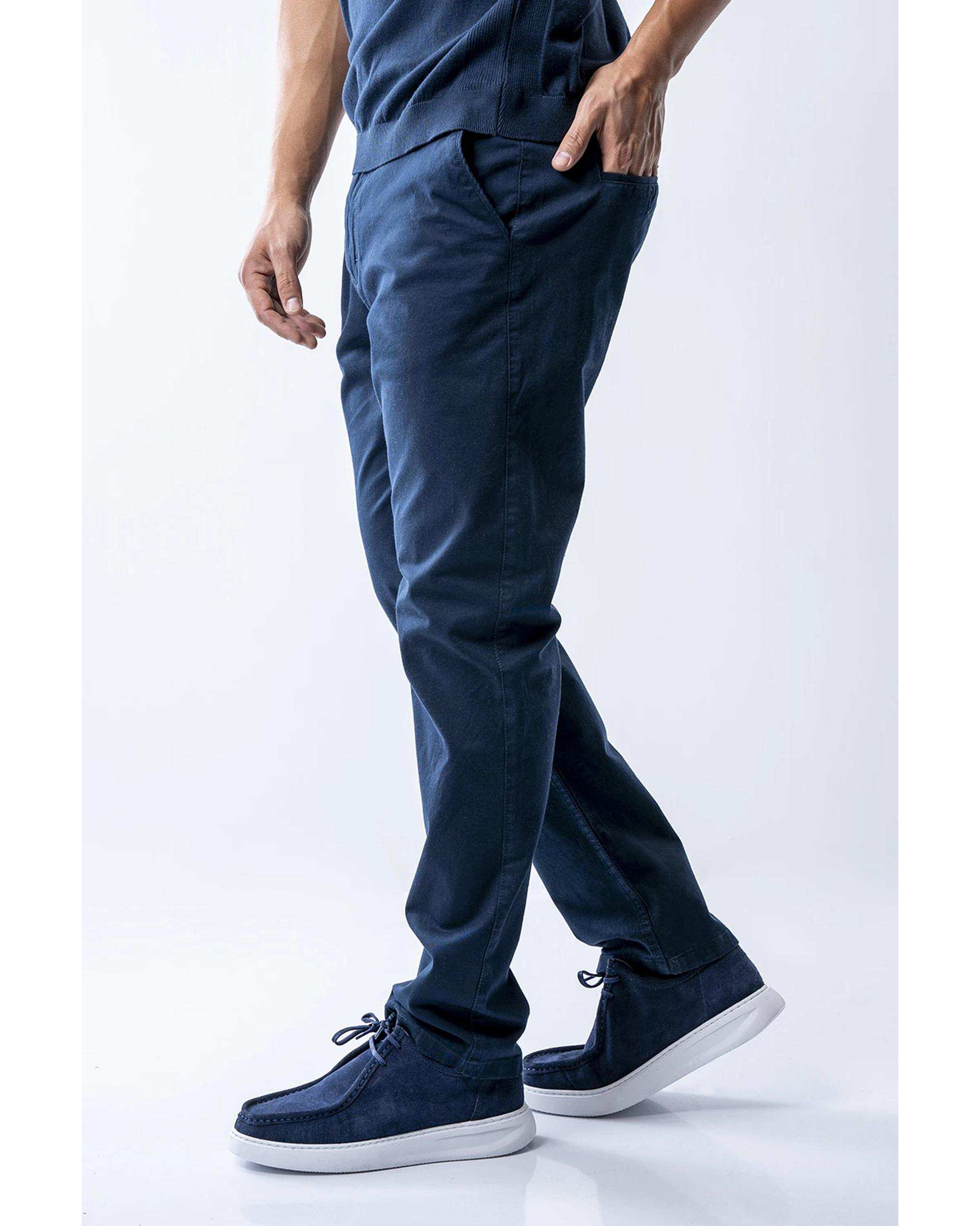 شلوار کتان مردانه اسلیم سرمه ای آر ان اس RNS کد 12042584