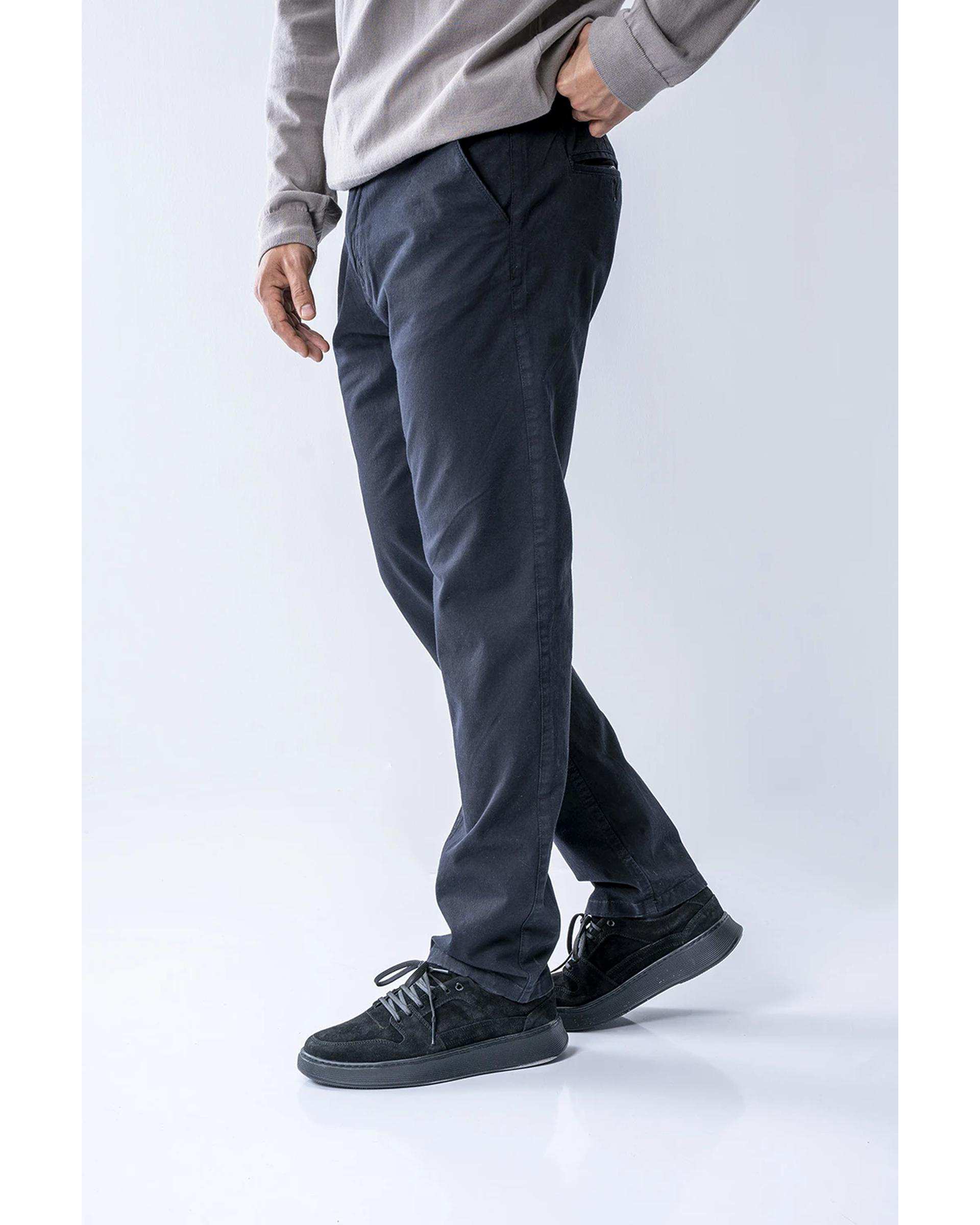 شلوار کتان مردانه اسلیم مشکی آر ان اس RNS کد 12042584