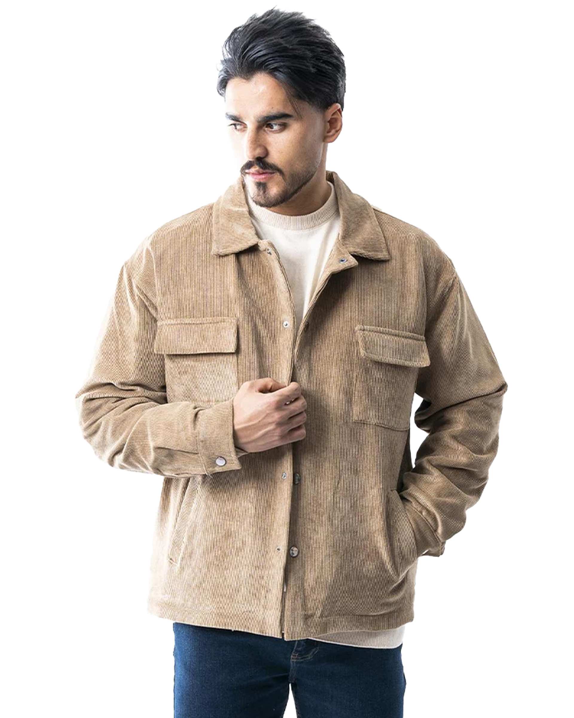 کت مخمل کبریتی مردانه کرم آر ان اس RNS کد 12122575