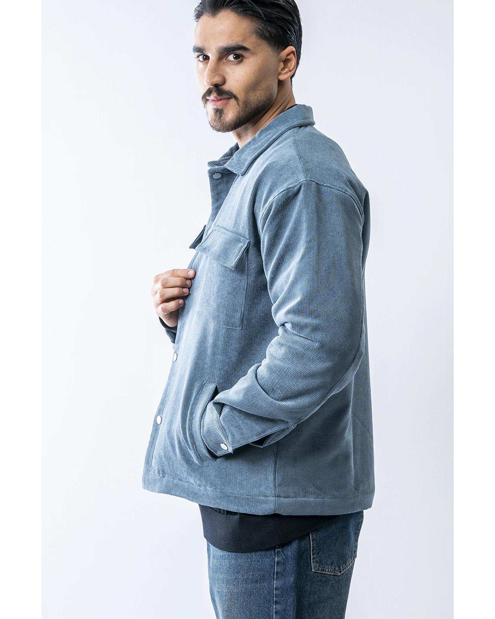 کت مخمل کبریتی مردانه آبی آر ان اس RNS کد 12122575