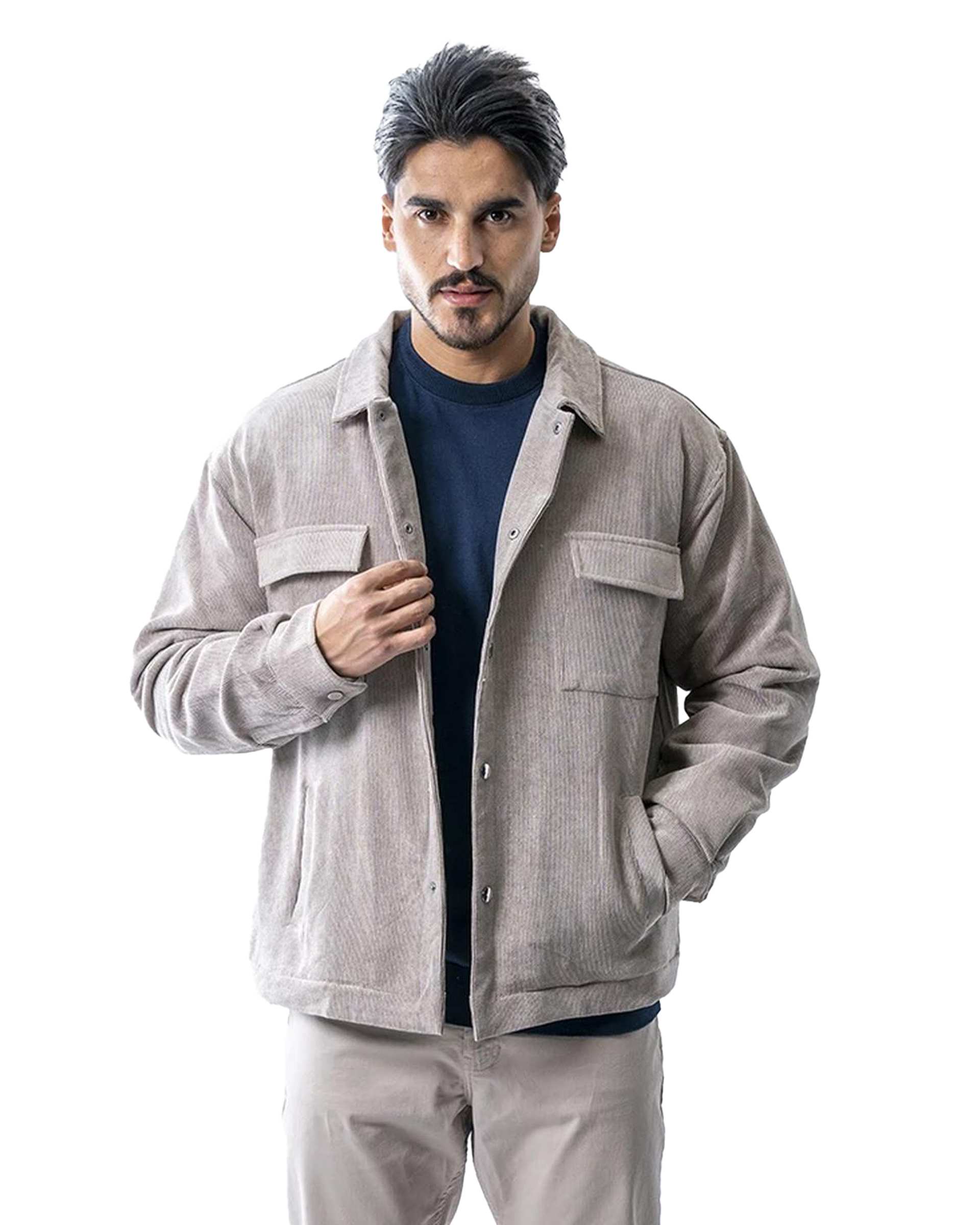 کت مخمل کبریتی مردانه طوسی آر ان اس RNS کد 12122575