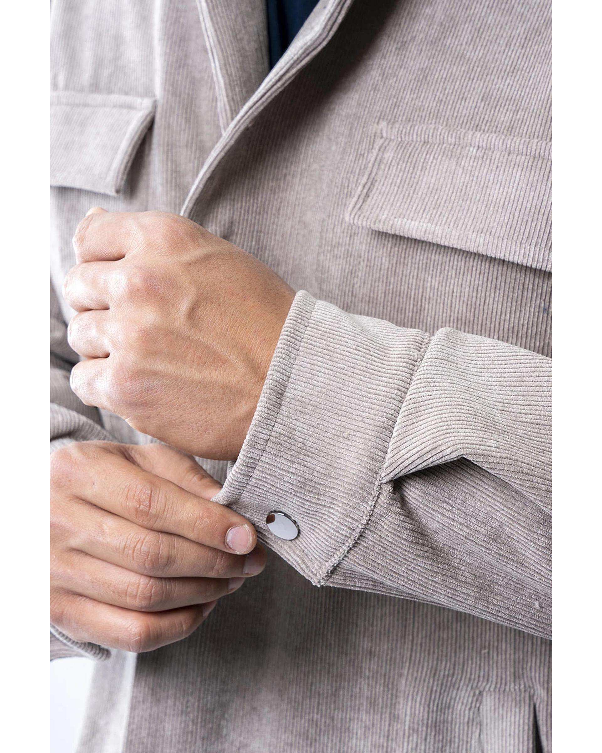 کت مخمل کبریتی مردانه طوسی آر ان اس RNS کد 12122575