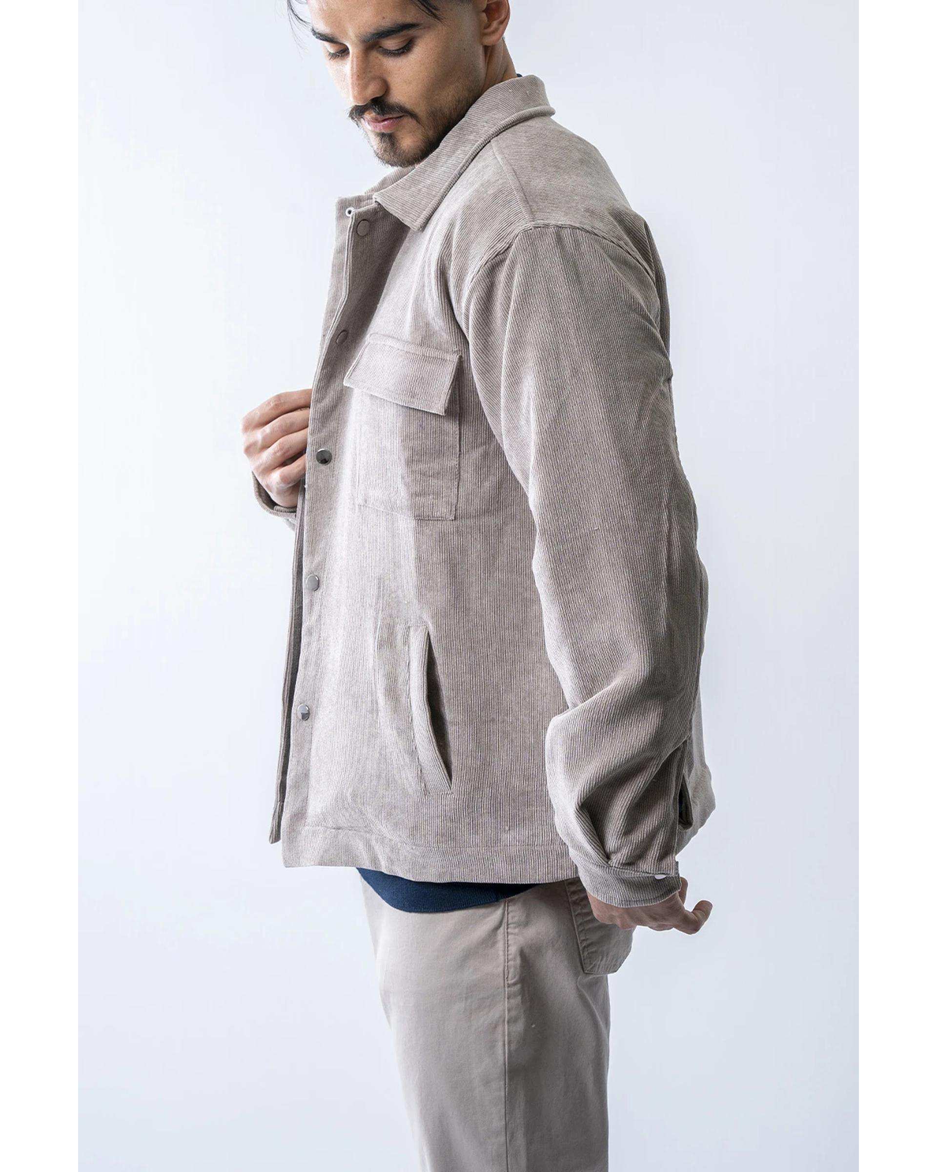 کت مخمل کبریتی مردانه طوسی آر ان اس RNS کد 12122575