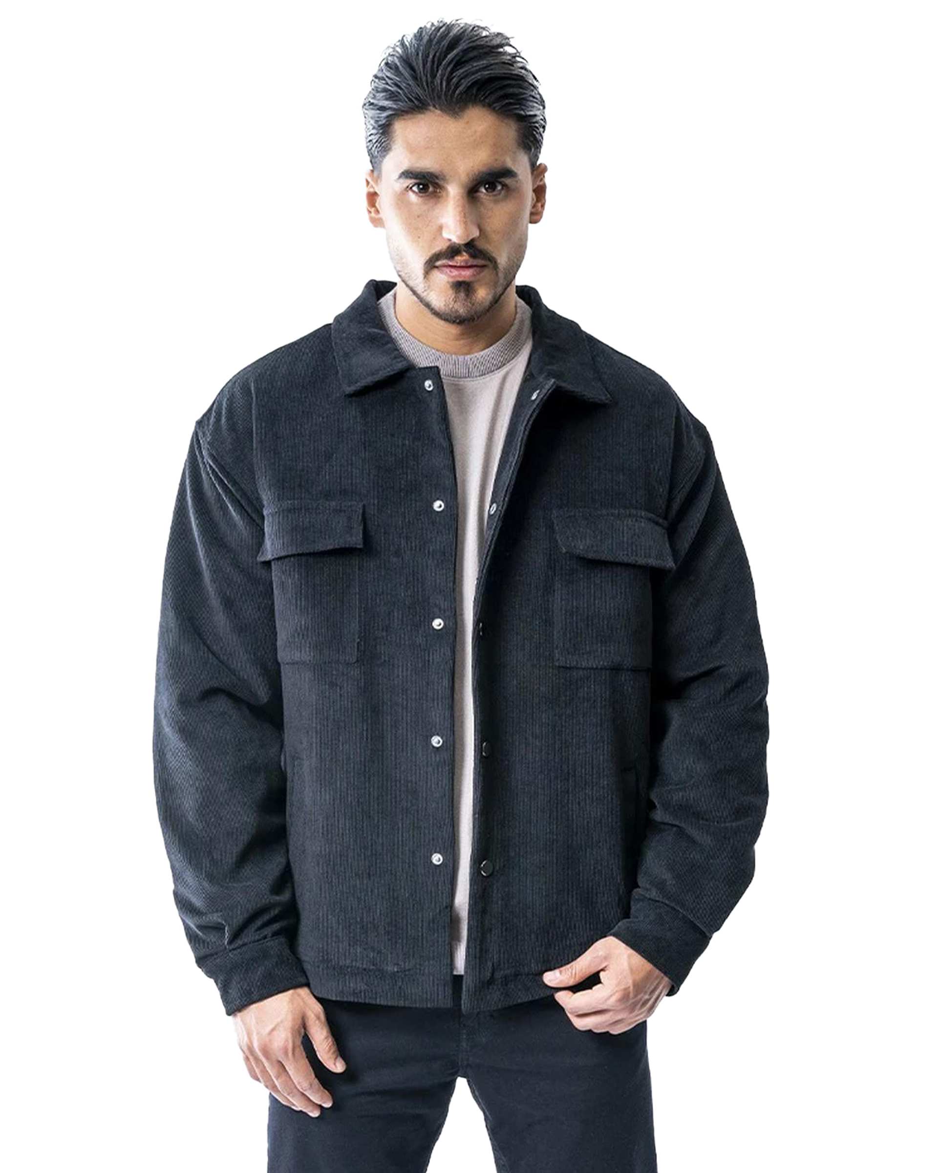 کت مخمل کبریتی مردانه مشکی آر ان اس RNS کد 12122575