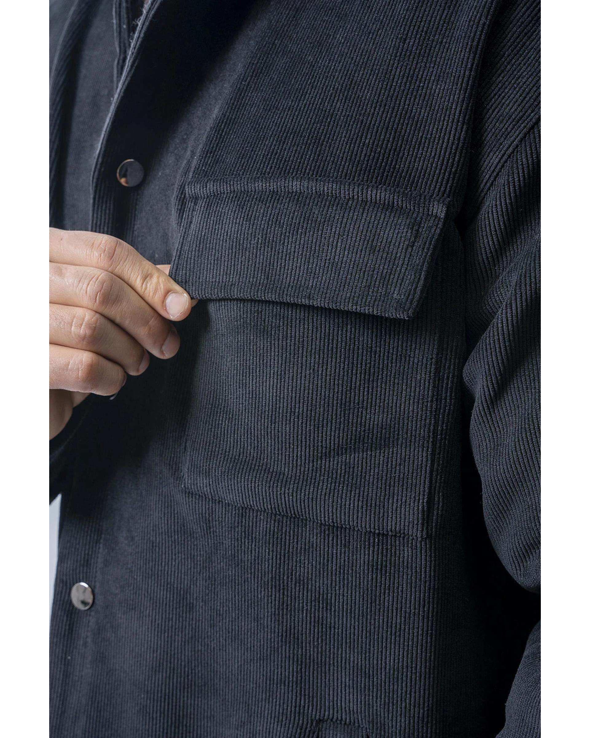 کت مخمل کبریتی مردانه مشکی آر ان اس RNS کد 12122575