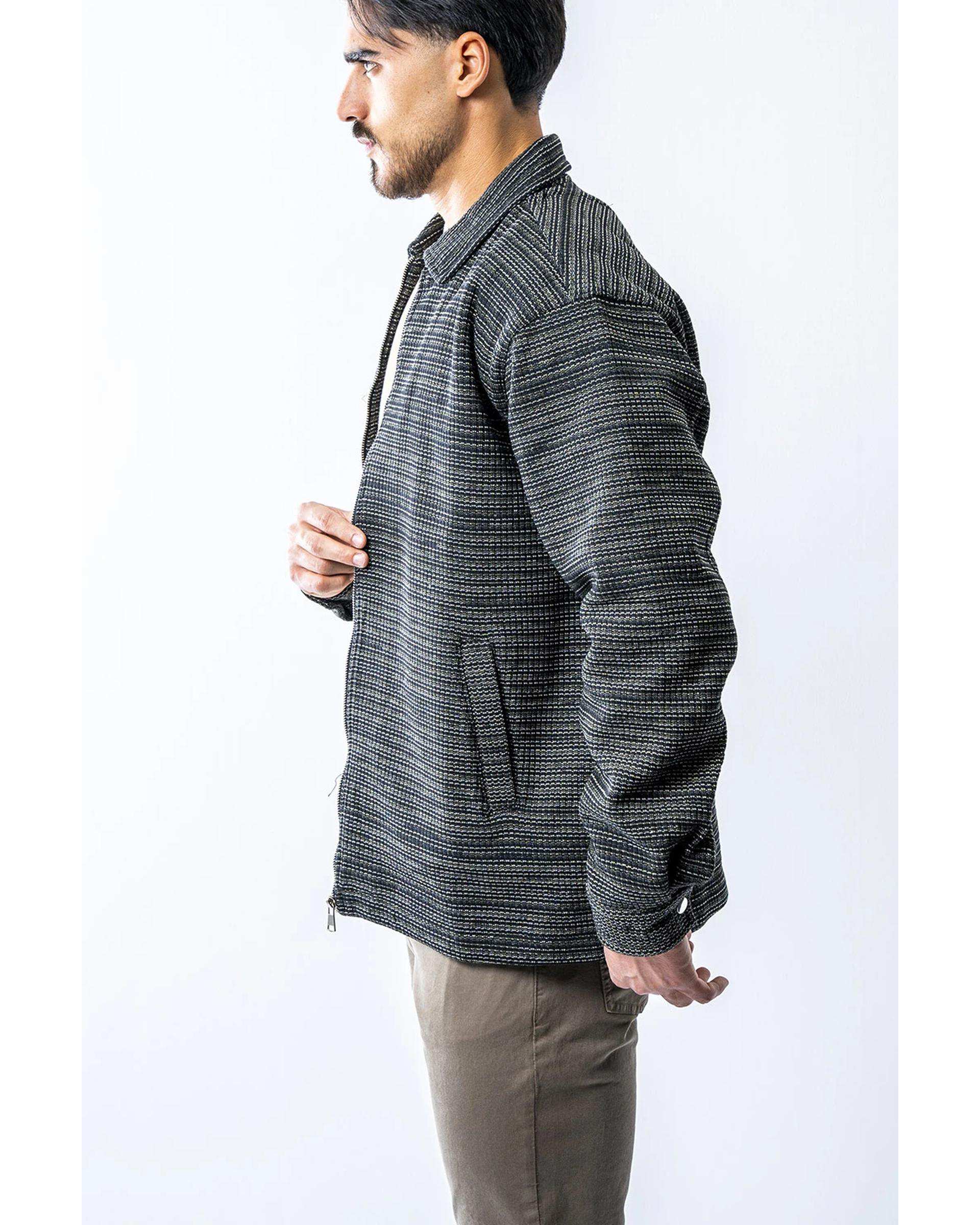 کت ژاکارد مردانه سبز آر ان اس RNS کد 12122615